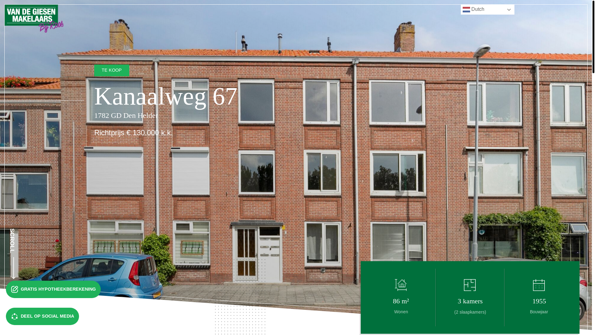 website screenshot of https://kanaalweg67denhelder.nl/