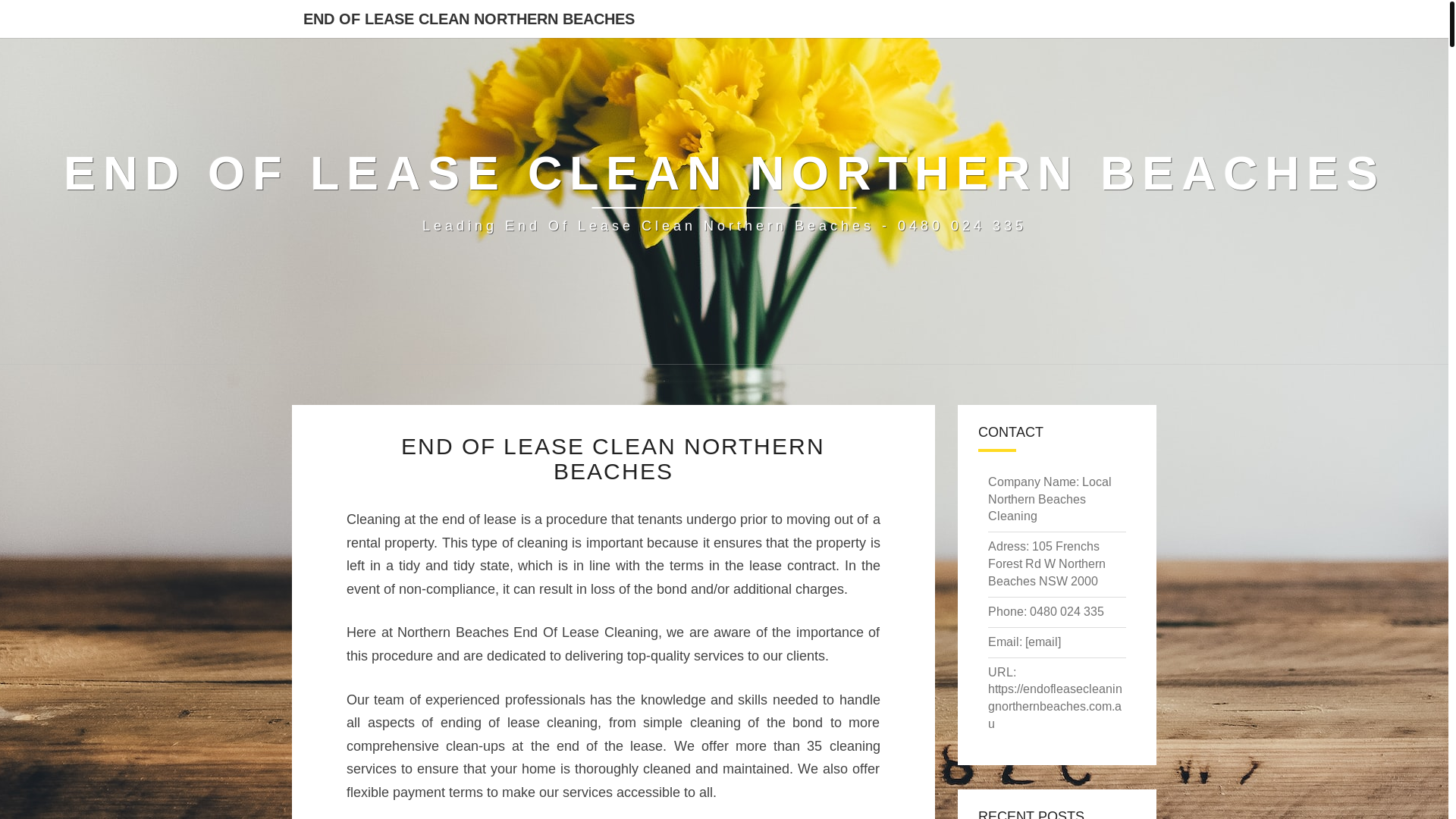 website screenshot of https://end-of-lease-clean-northern-beaches.pages.dev/