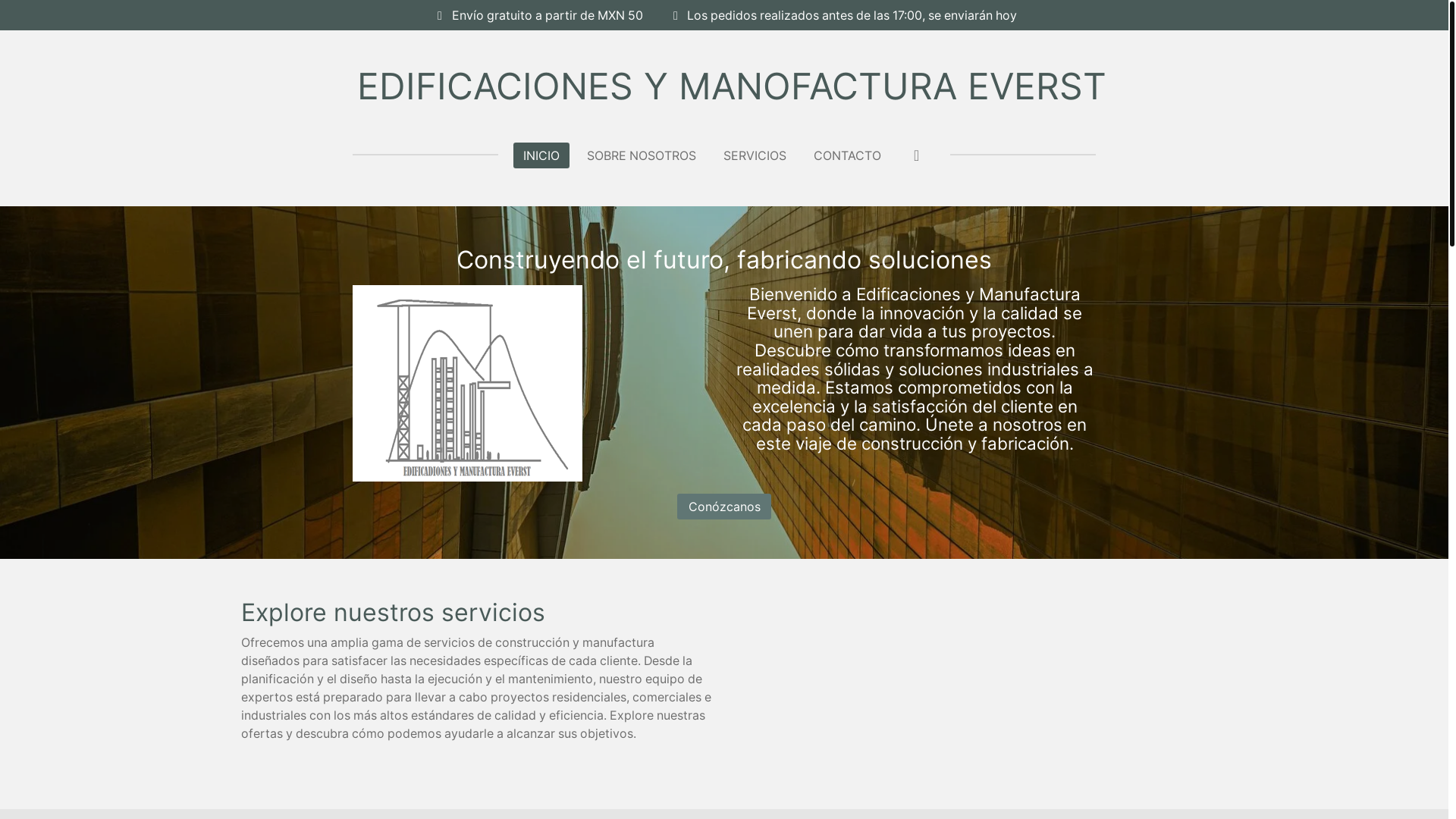 website screenshot of https://edificacionesymanofacturaeverst.com/