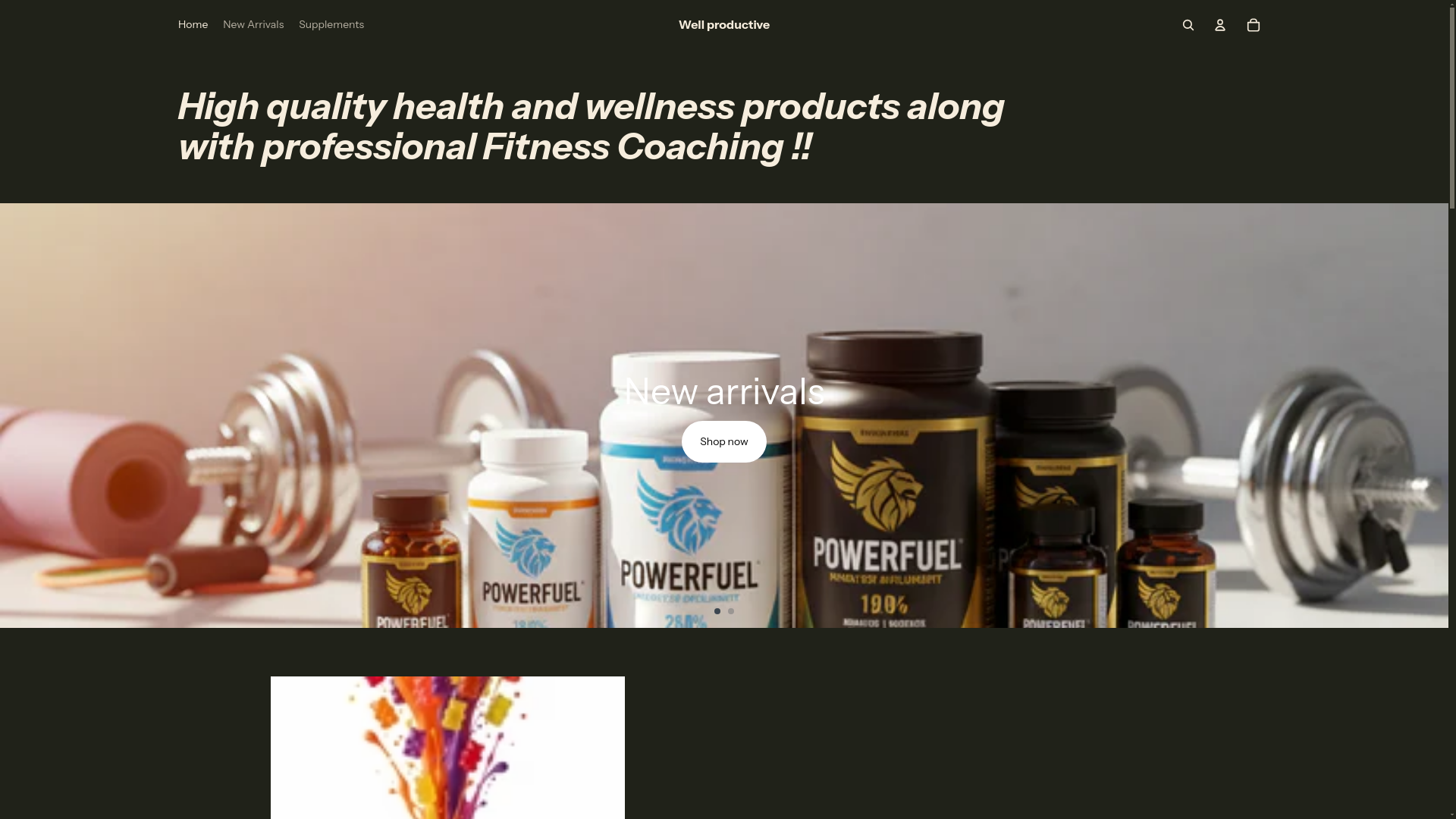 website screenshot of https://wellproductivve.com/