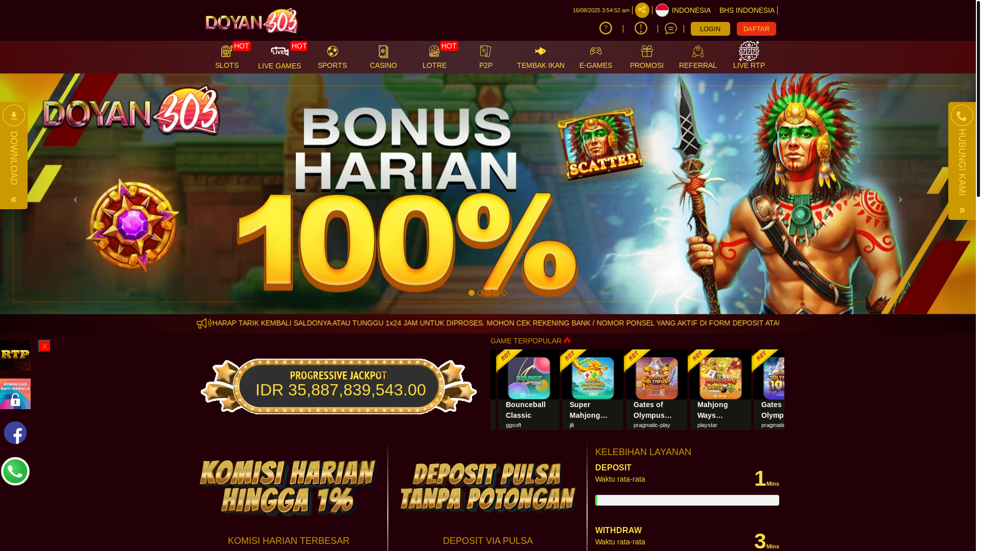 website screenshot of https://doyan303king.art/
