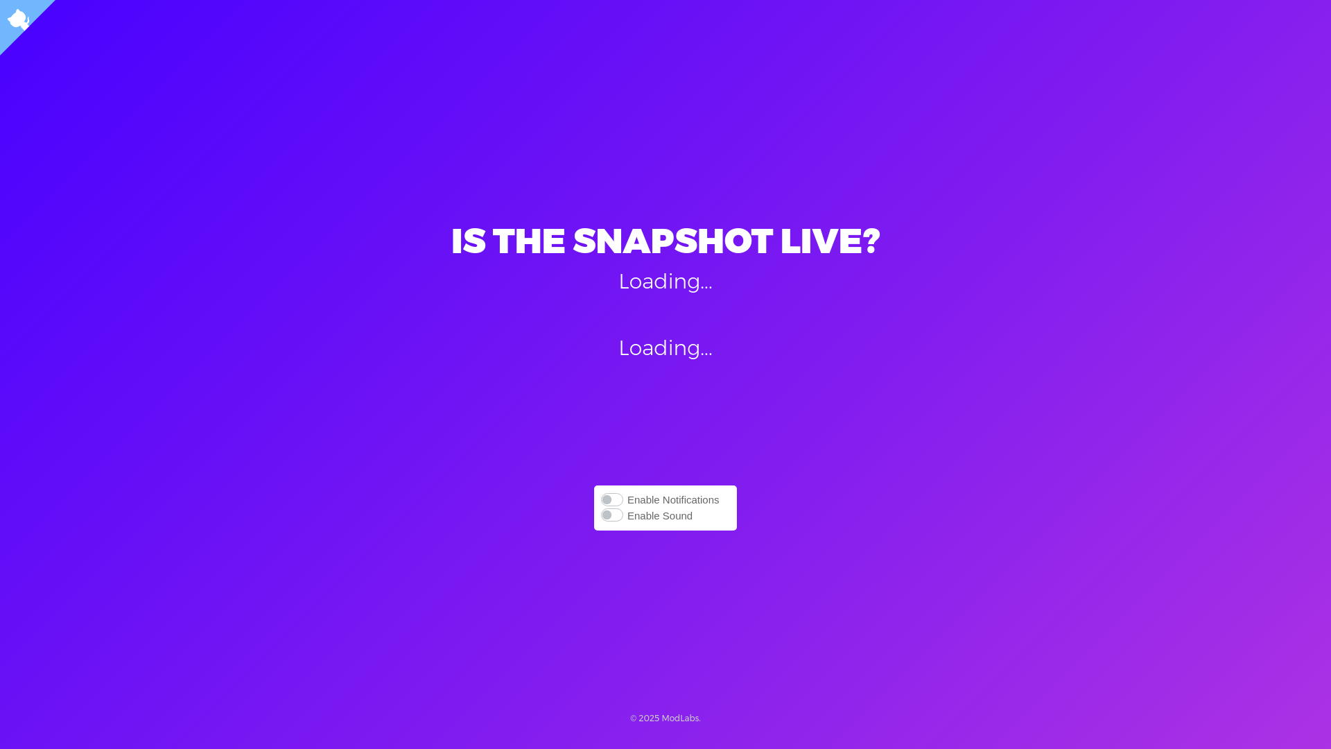 website screenshot of https://is-the-snapshot-live.pages.dev/
