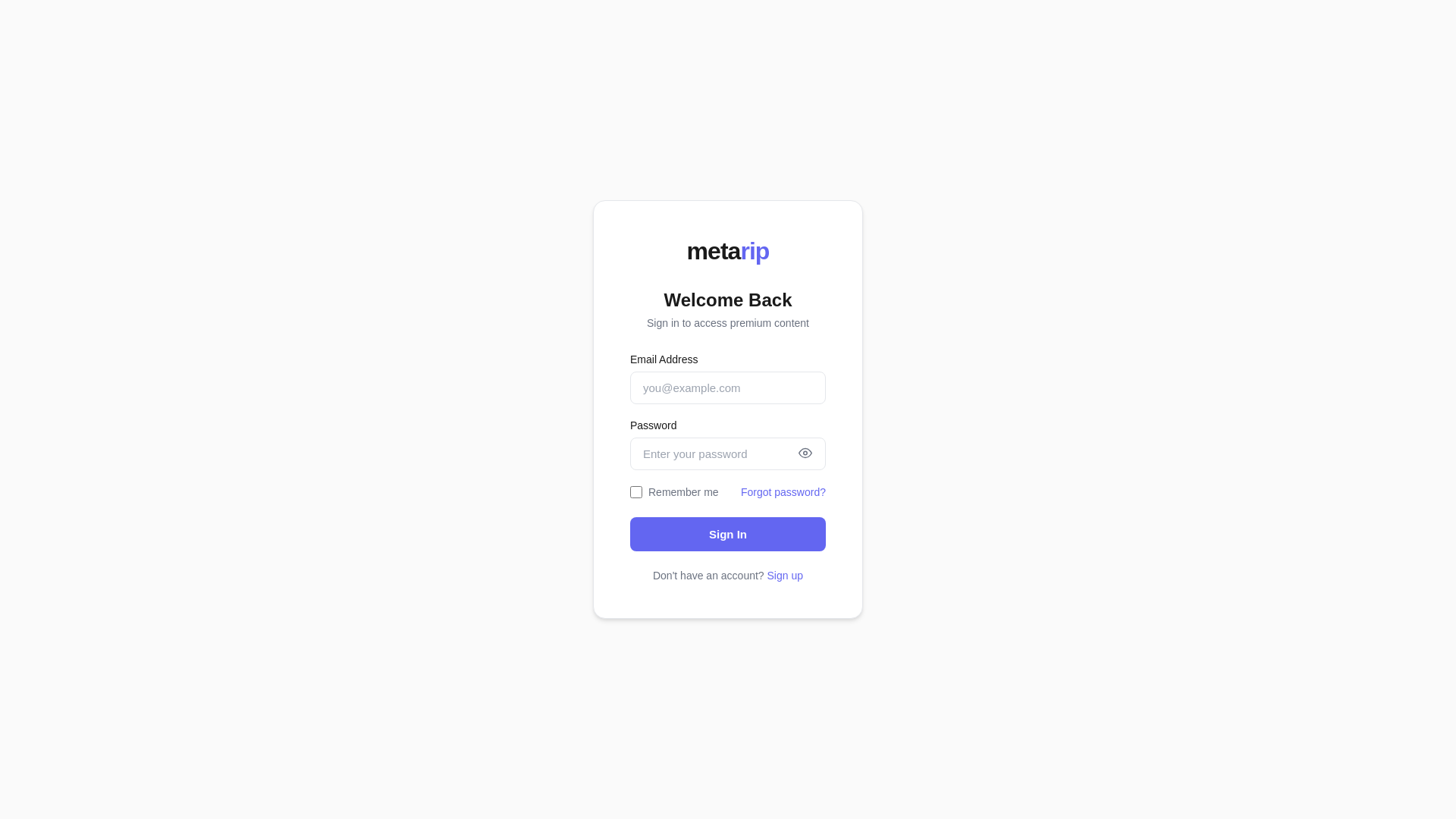 website screenshot of https://metarip.xyz/