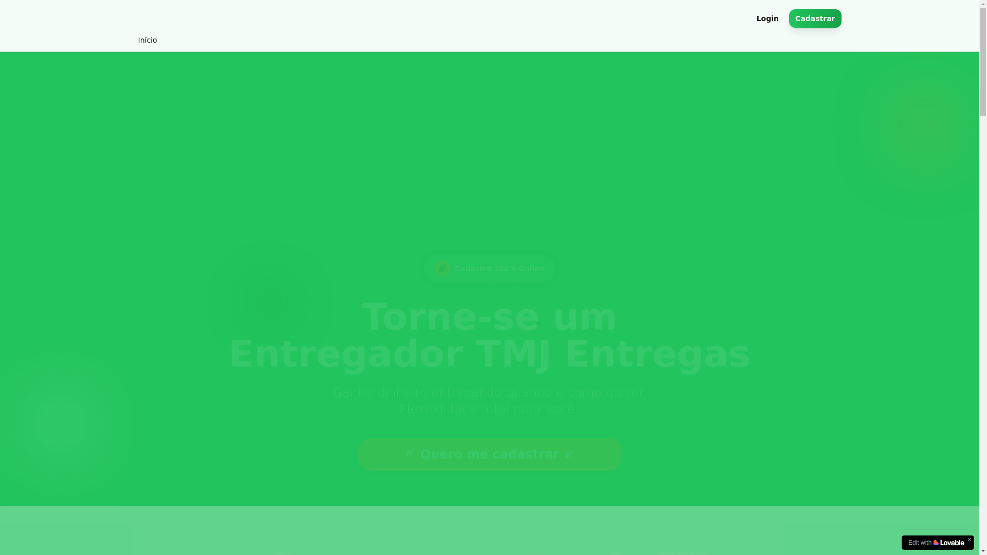 website screenshot of https://tmjentrega.com.br/