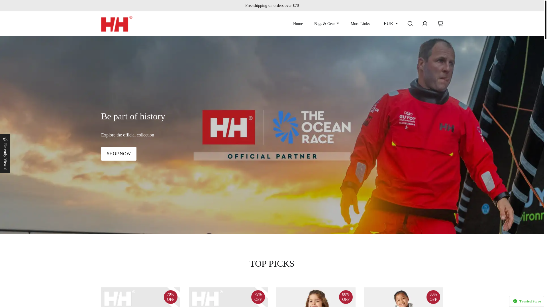 website screenshot of https://hellyhansen-eur.top/