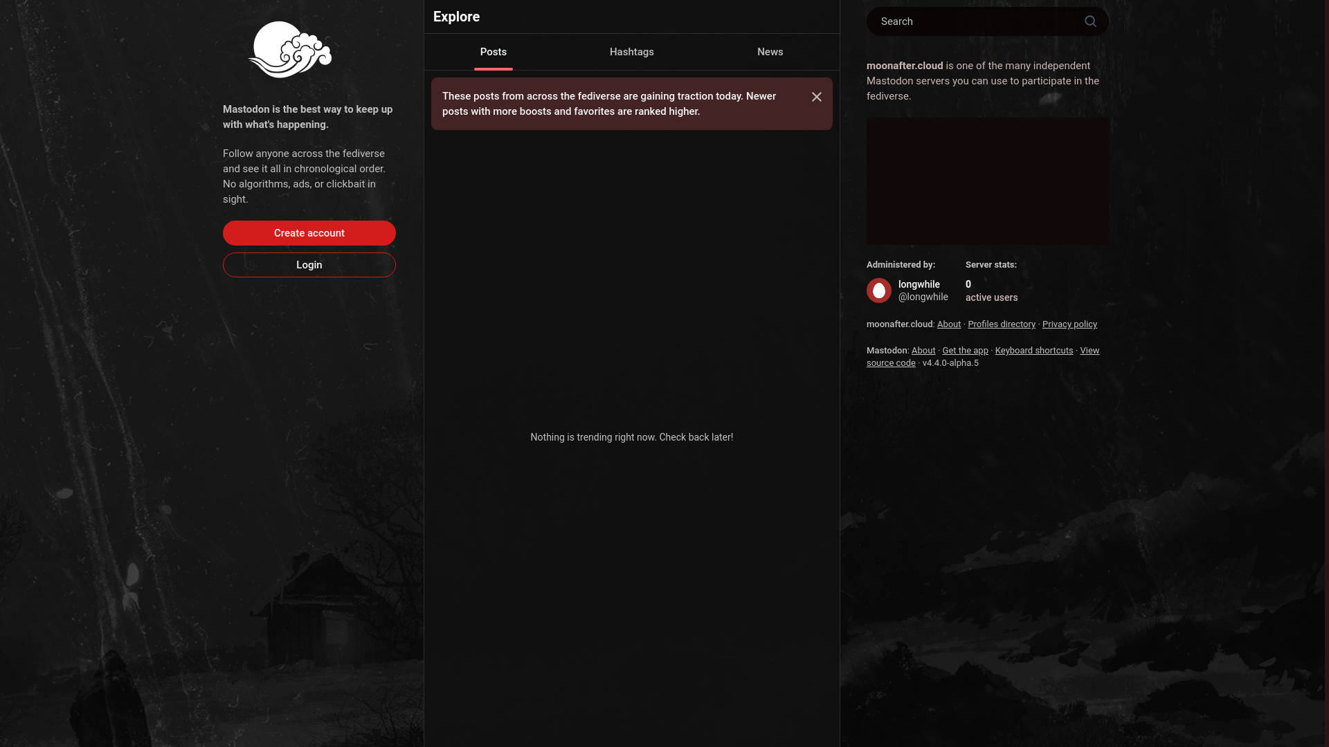 website screenshot of https://moonafter.cloud/