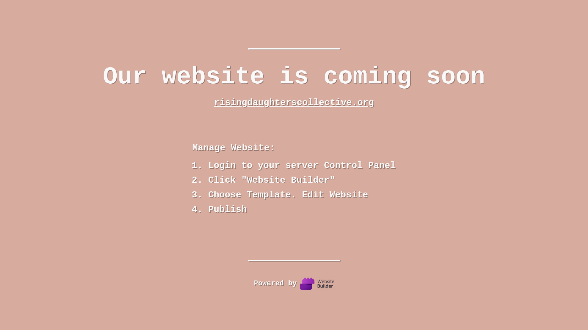 website screenshot of https://risingdaughterscollective.org/
