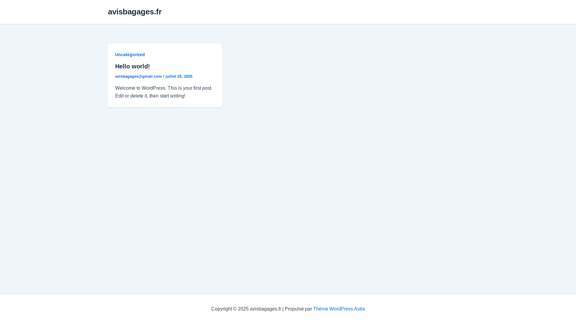 website screenshot of https://avisbagages.fr/