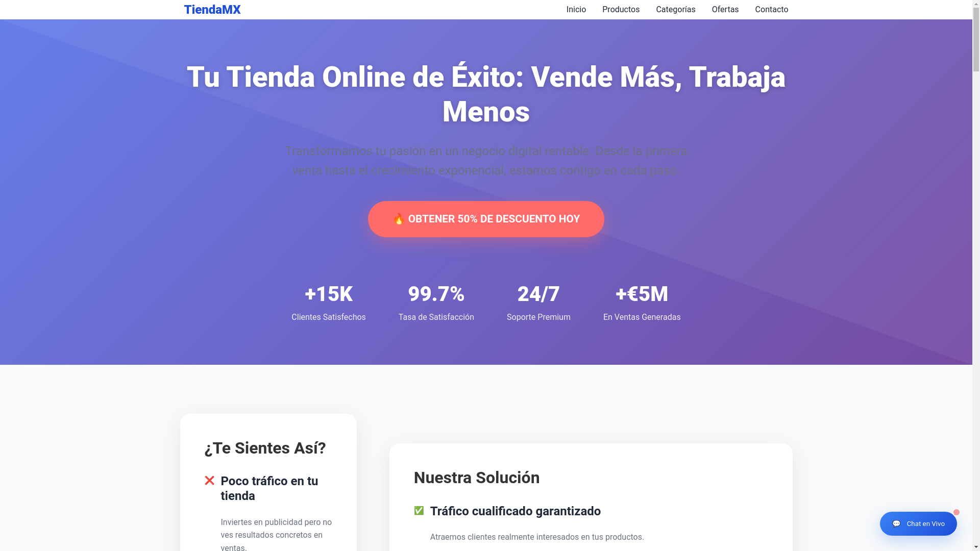 website screenshot of https://mexoluma.click/