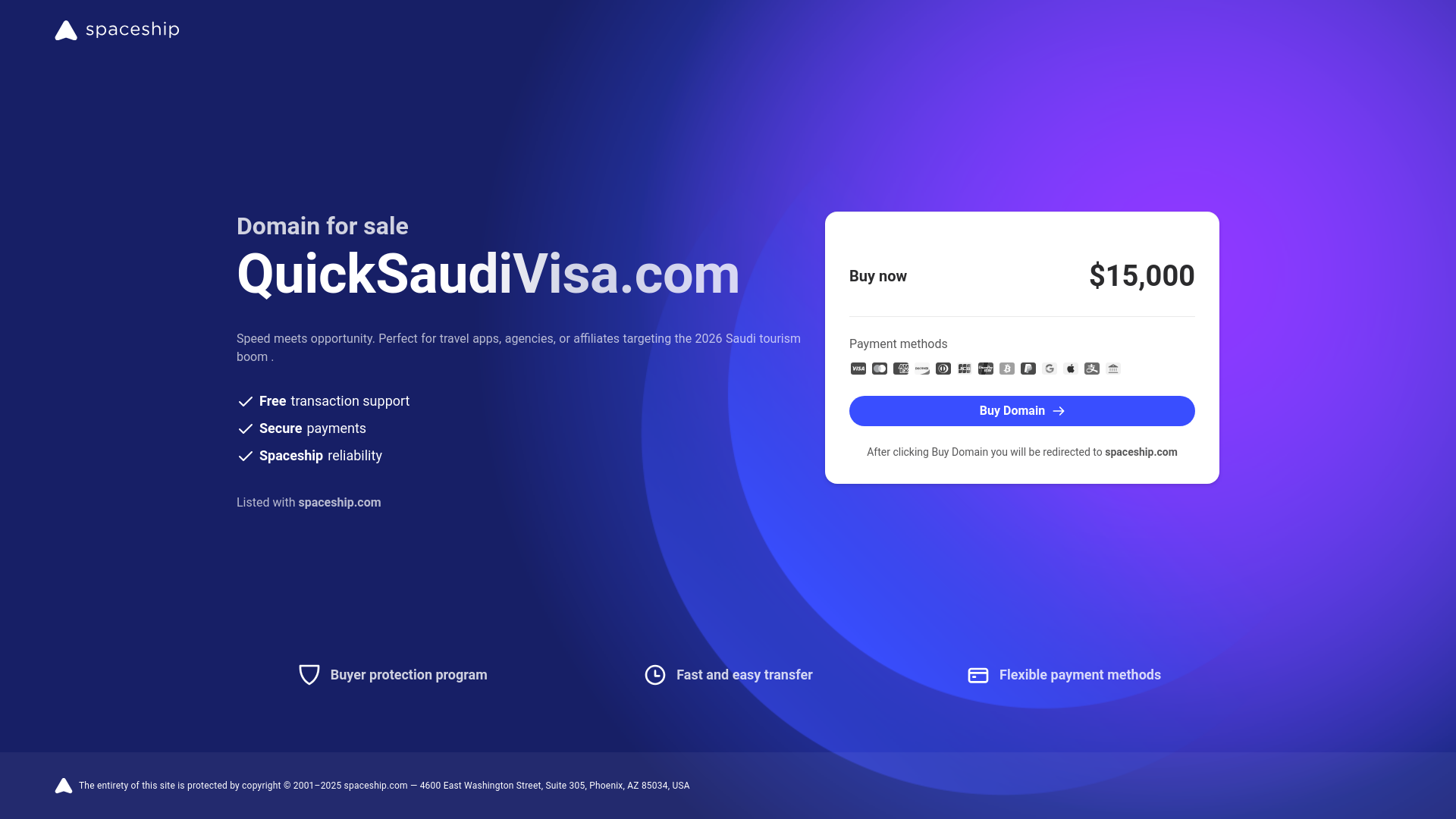 website screenshot of https://quicksaudivisa.com/