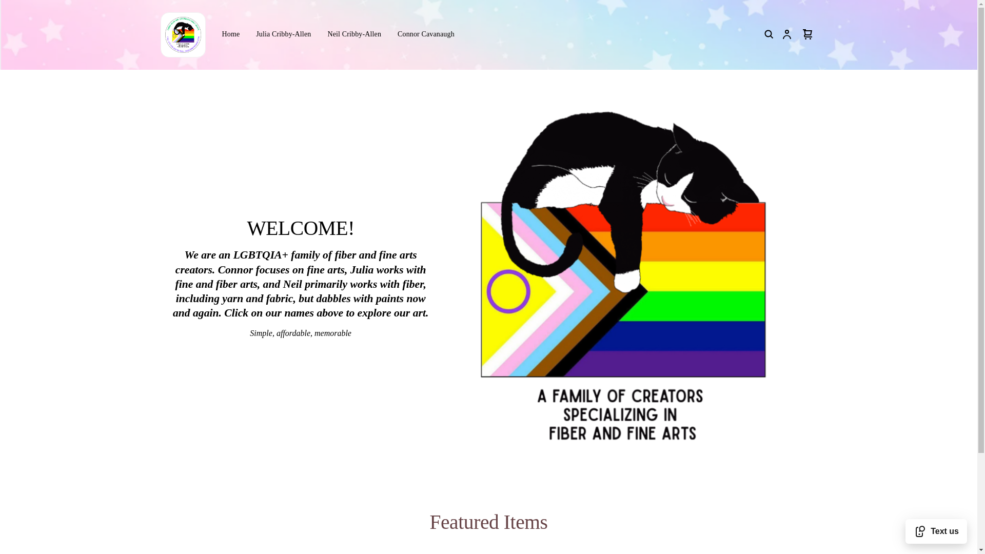 website screenshot of https://cribbyallencavanaughfamilyartists.com/