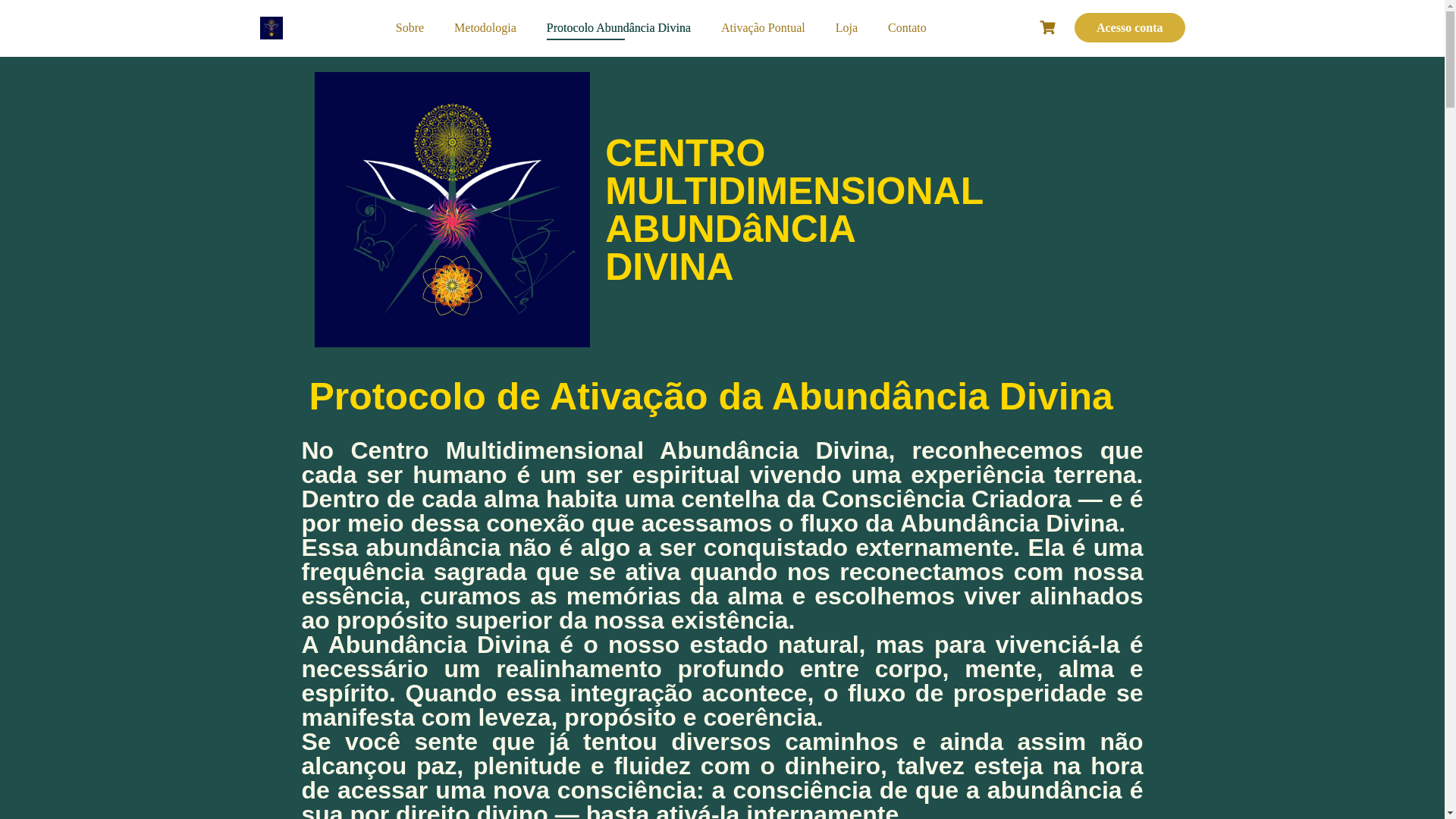 website screenshot of https://centroabundanciadivina.com.br/