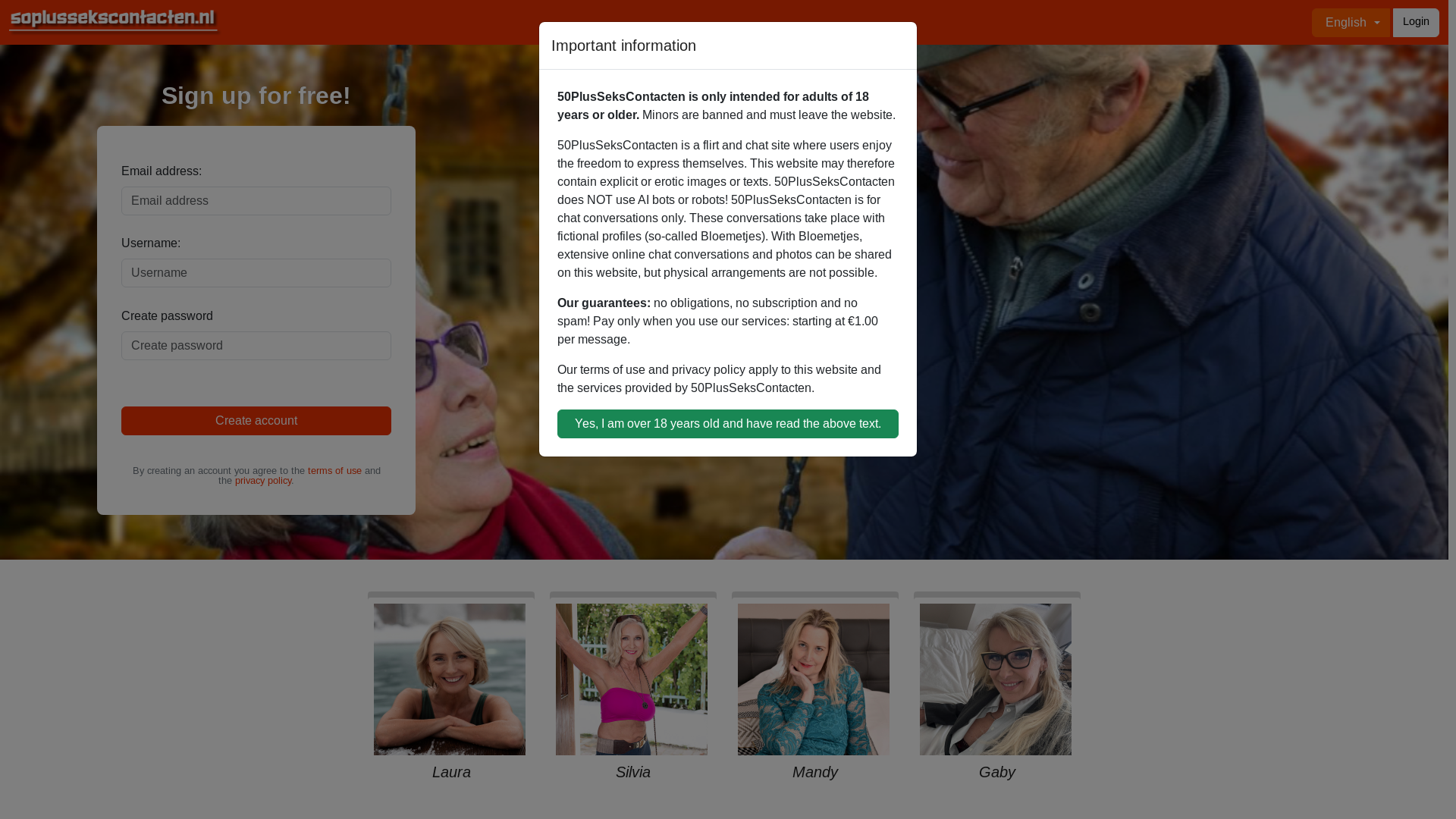 website screenshot of https://50plussekscontacten.pm/