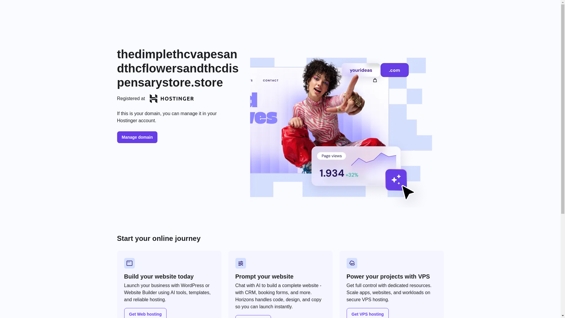 website screenshot of https://thedimplethcvapesandthcflowersandthcdispensarystore.store/