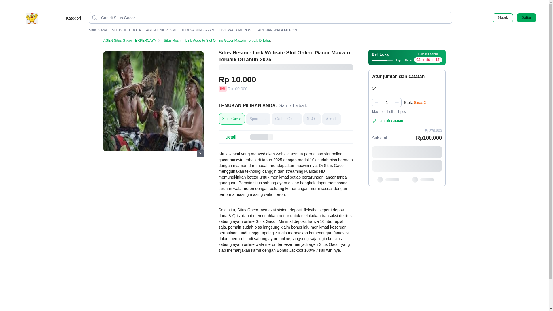 website screenshot of https://sabung-ayamku.pages.dev/