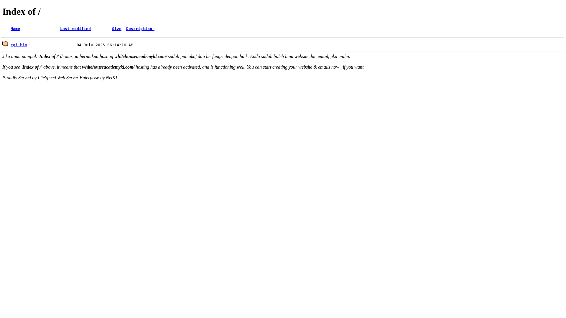 website screenshot of https://whitehouseacademykl.com/