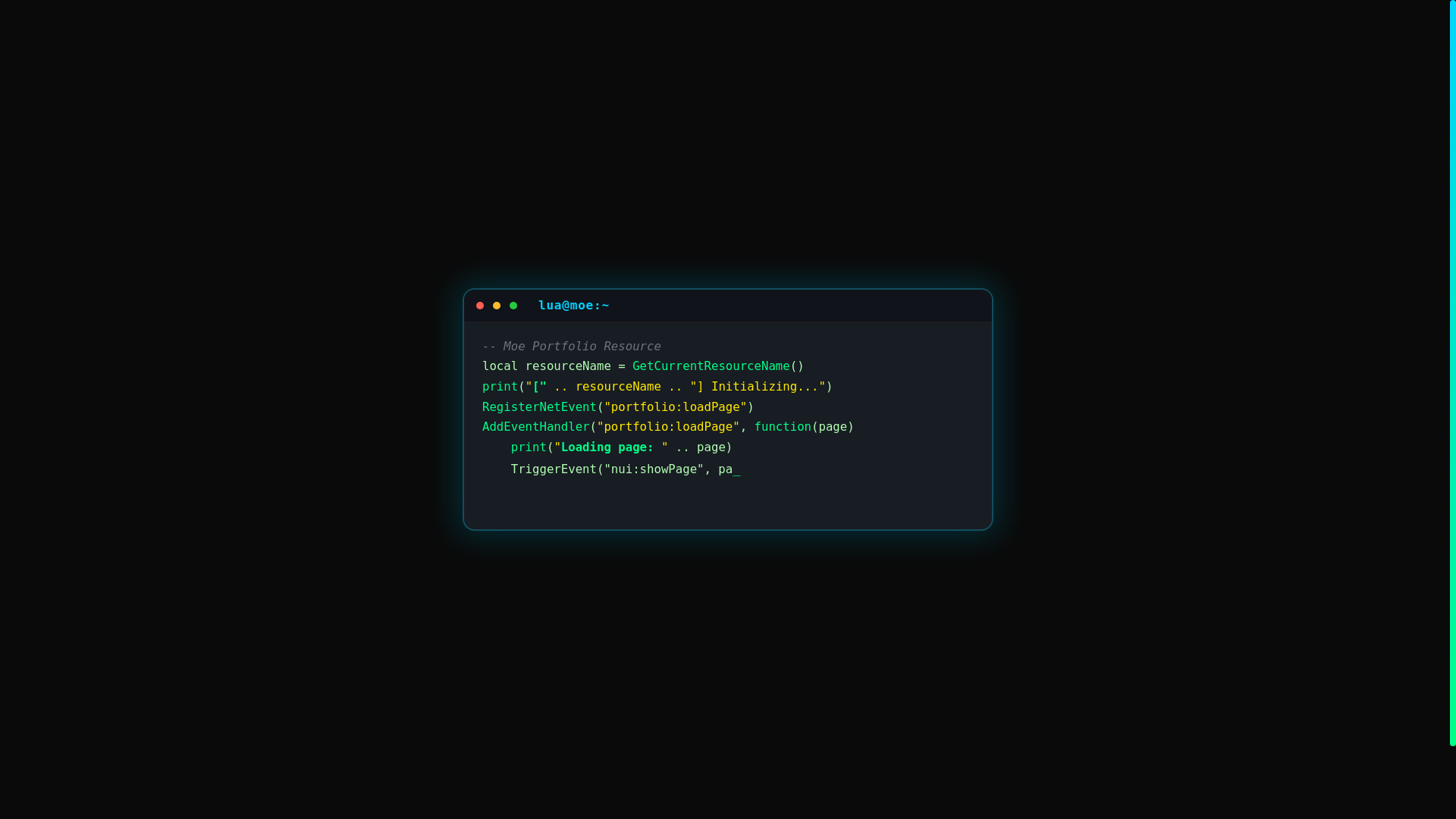 website screenshot of https://moefivem.com/