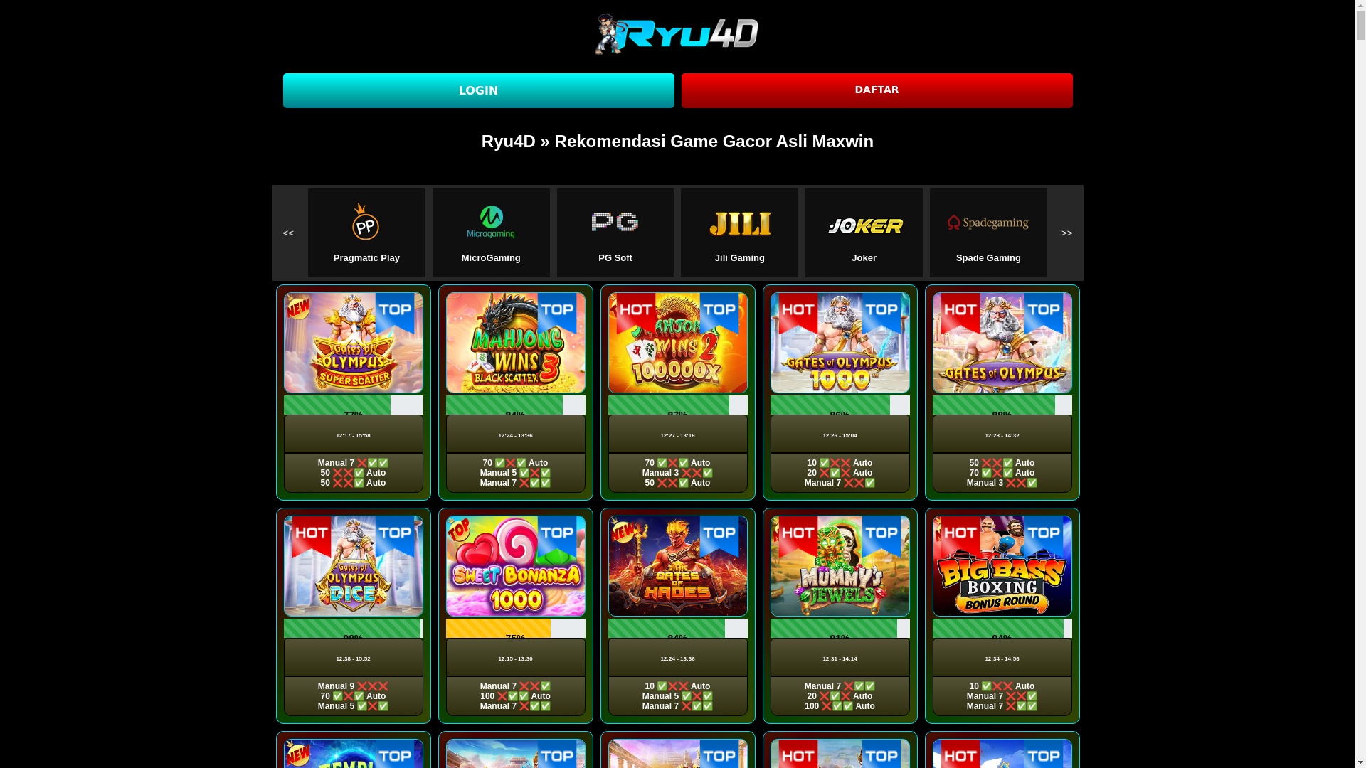 website screenshot of https://gameryu4dhebat.com/