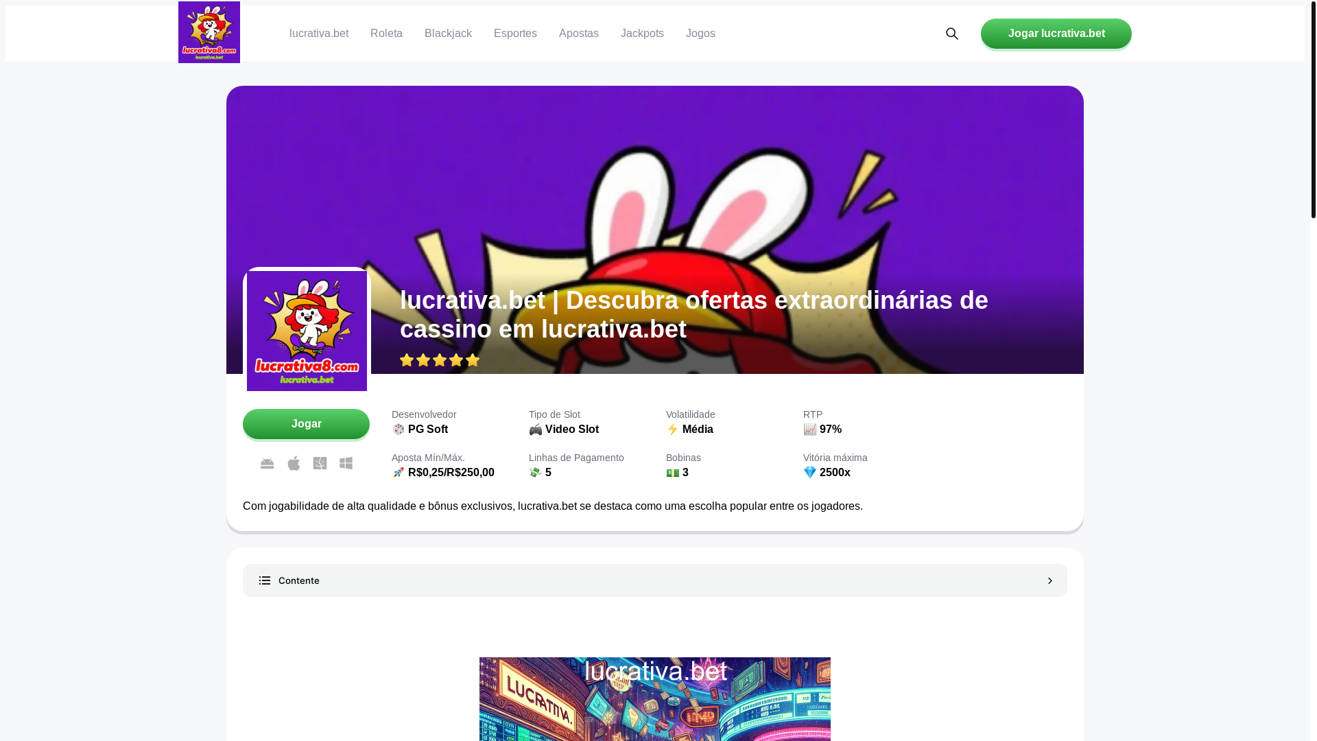 website screenshot of https://lucrativa8.com/