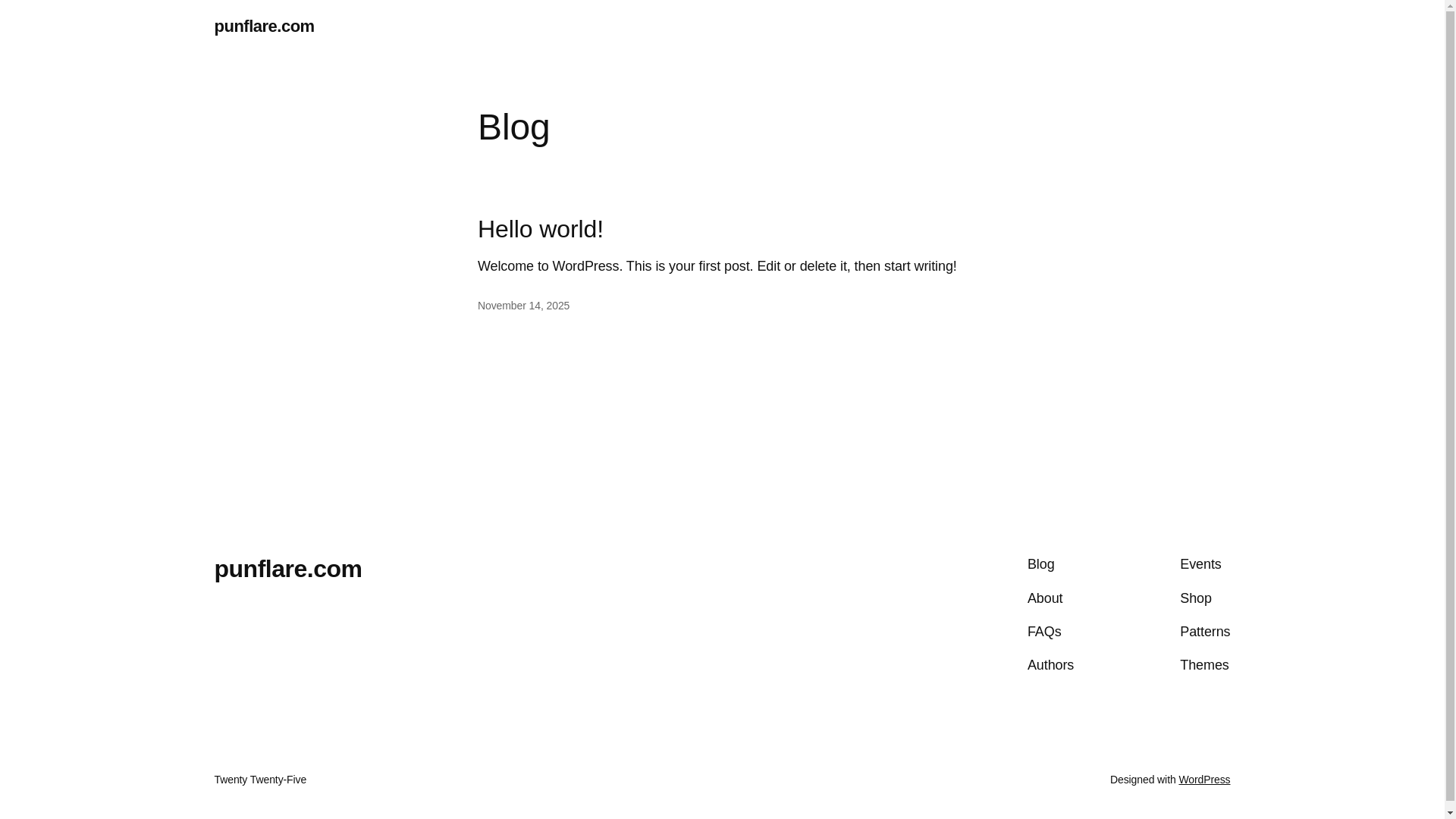 website screenshot of https://punflare.com/