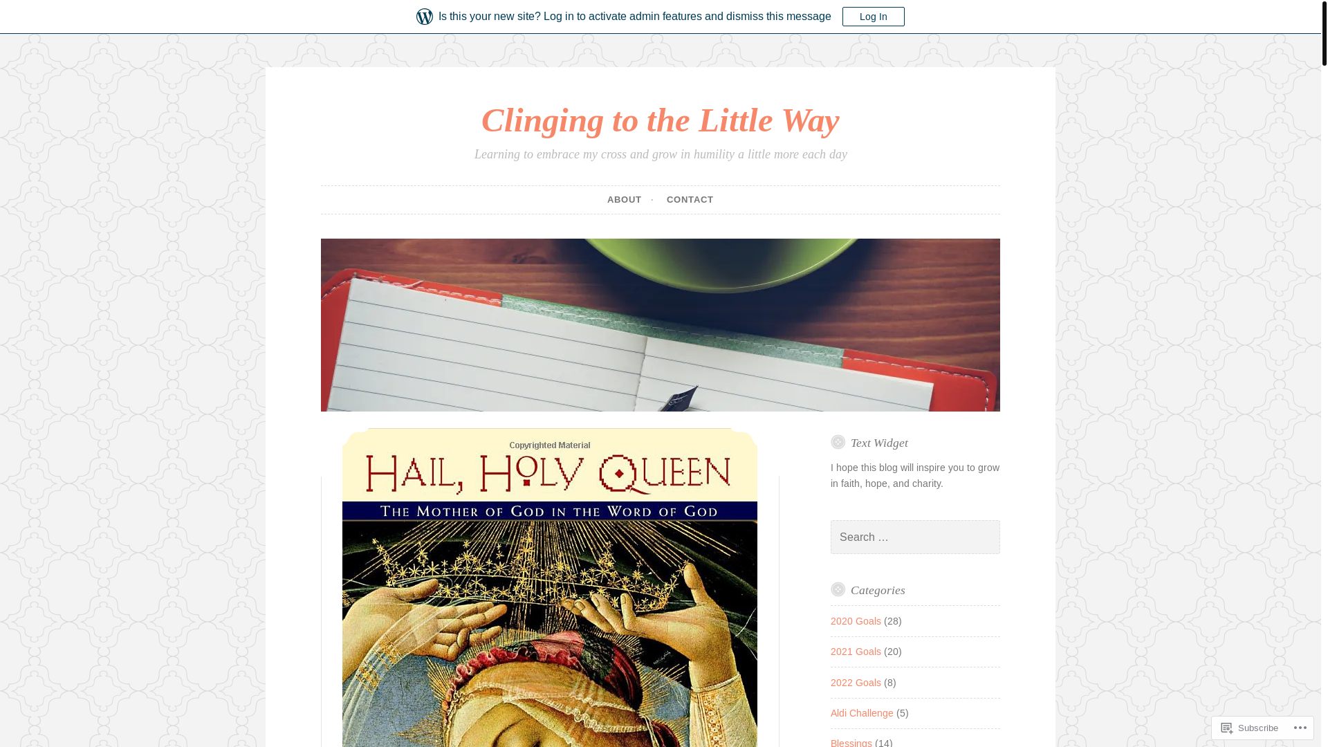website screenshot of https://clingingtothelittleway.com/