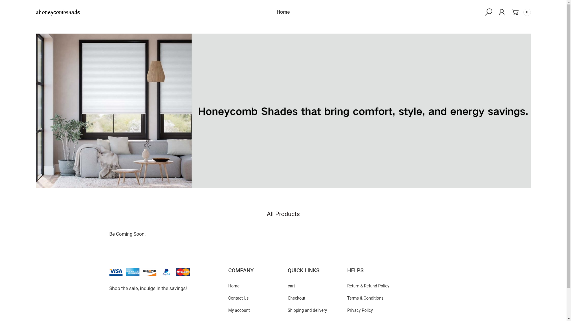 website screenshot of https://ahoneycombshade.com/
