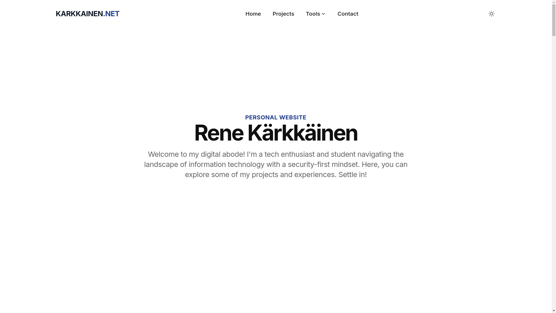 website screenshot of https://karkkainen-net.pages.dev/