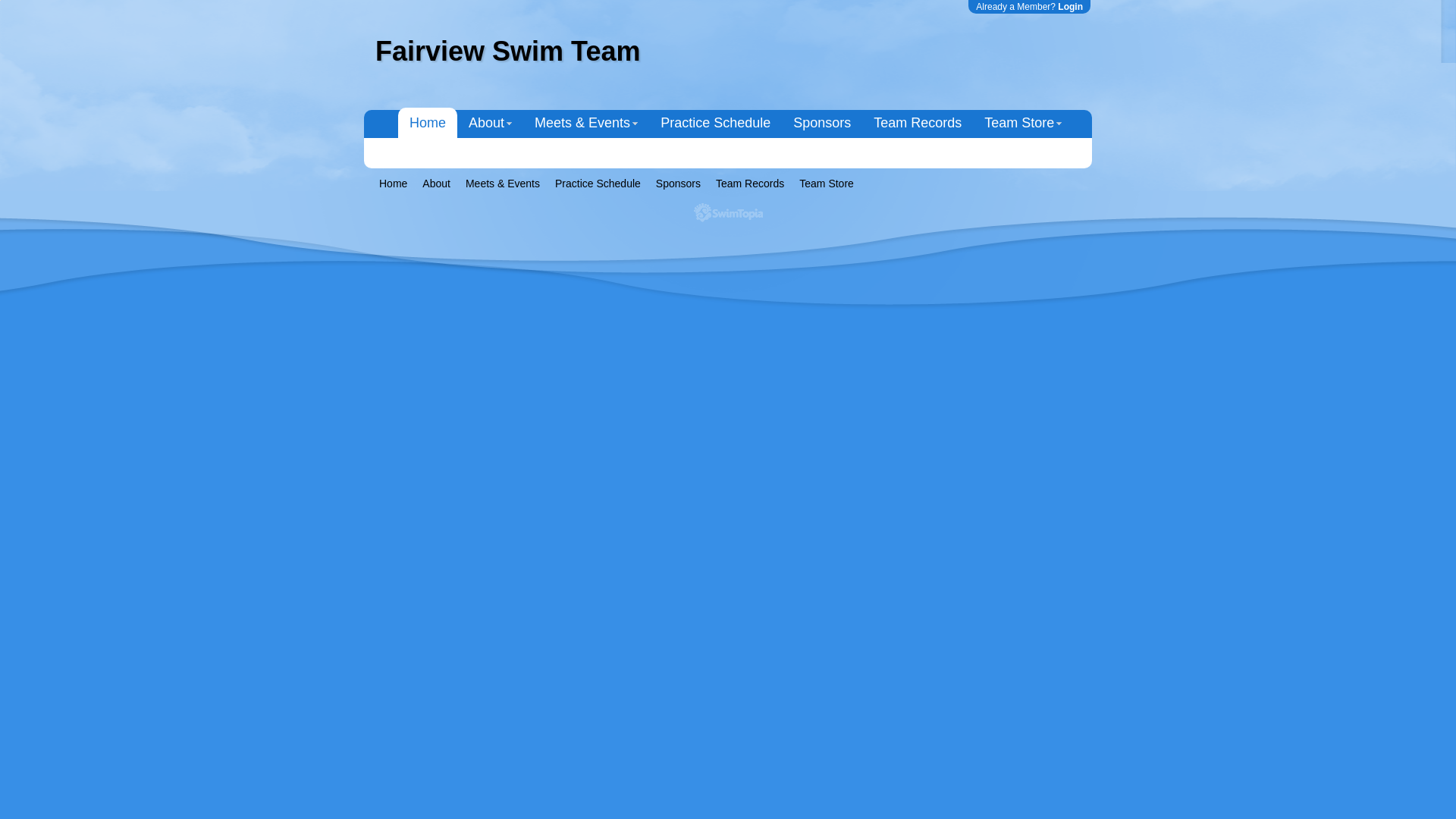 website screenshot of https://fairviewswimteam.org/