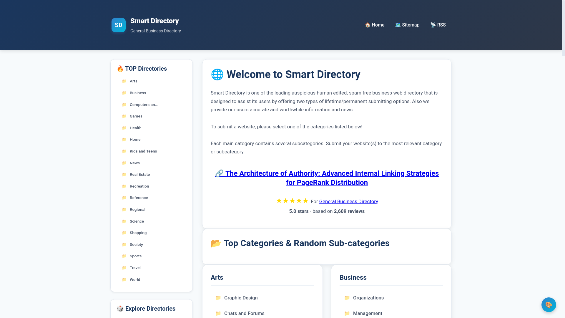 website screenshot of https://smartdirectory.web.id/