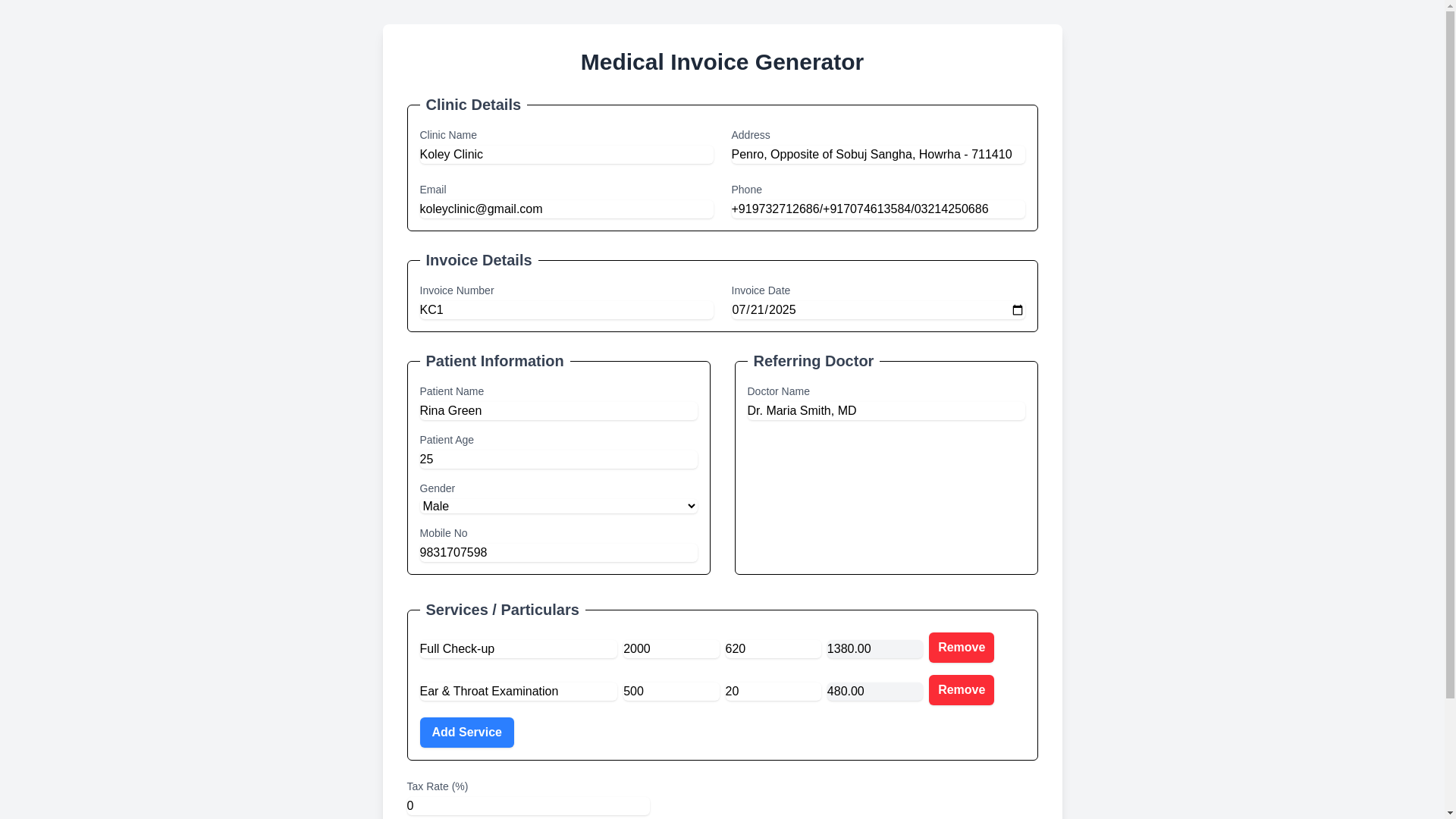 website screenshot of https://koleyclinicabhi.pages.dev/