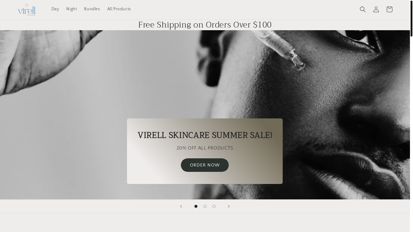 website screenshot of https://virellcare.com/