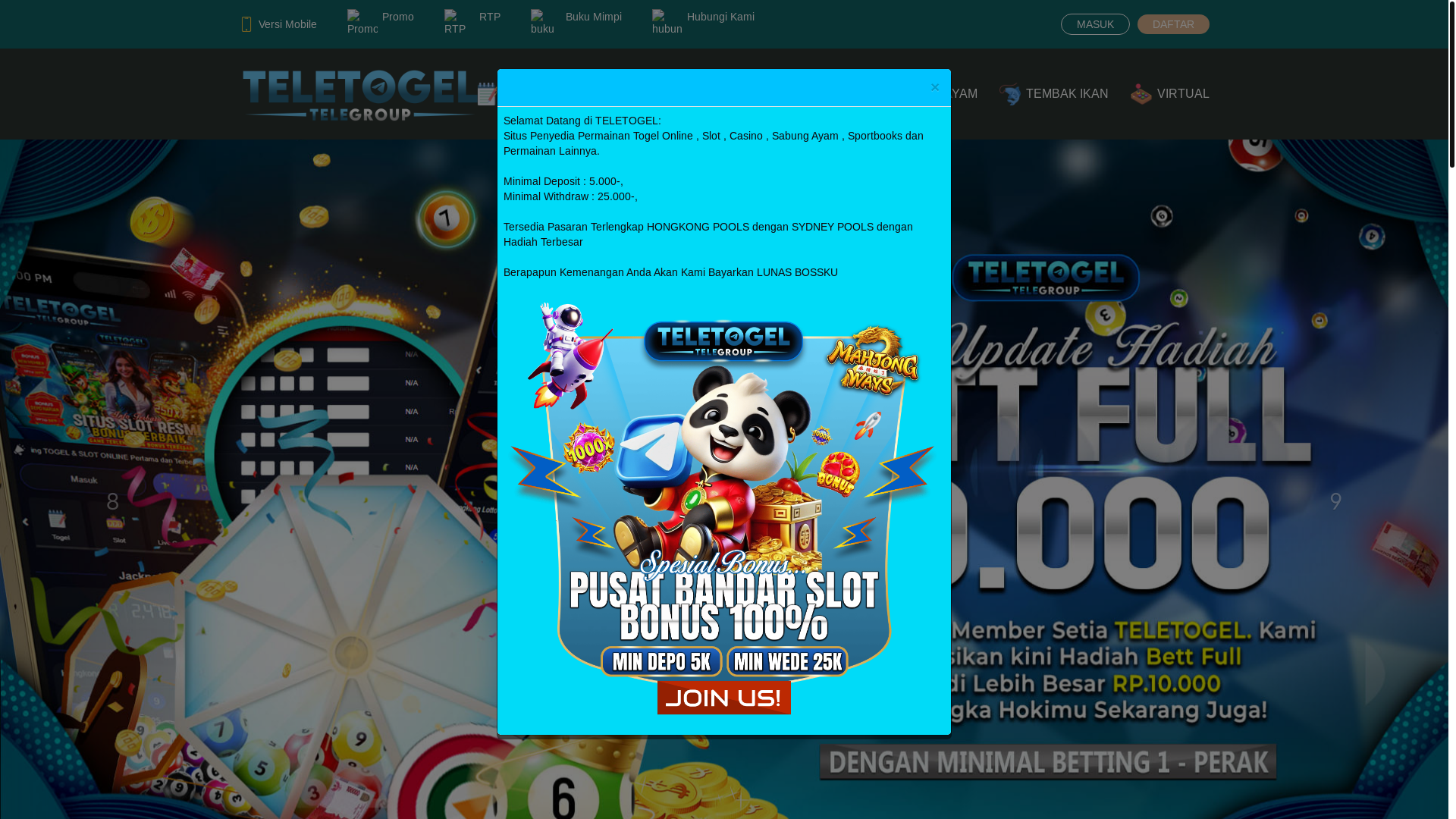 website screenshot of https://teletogelasia.com/