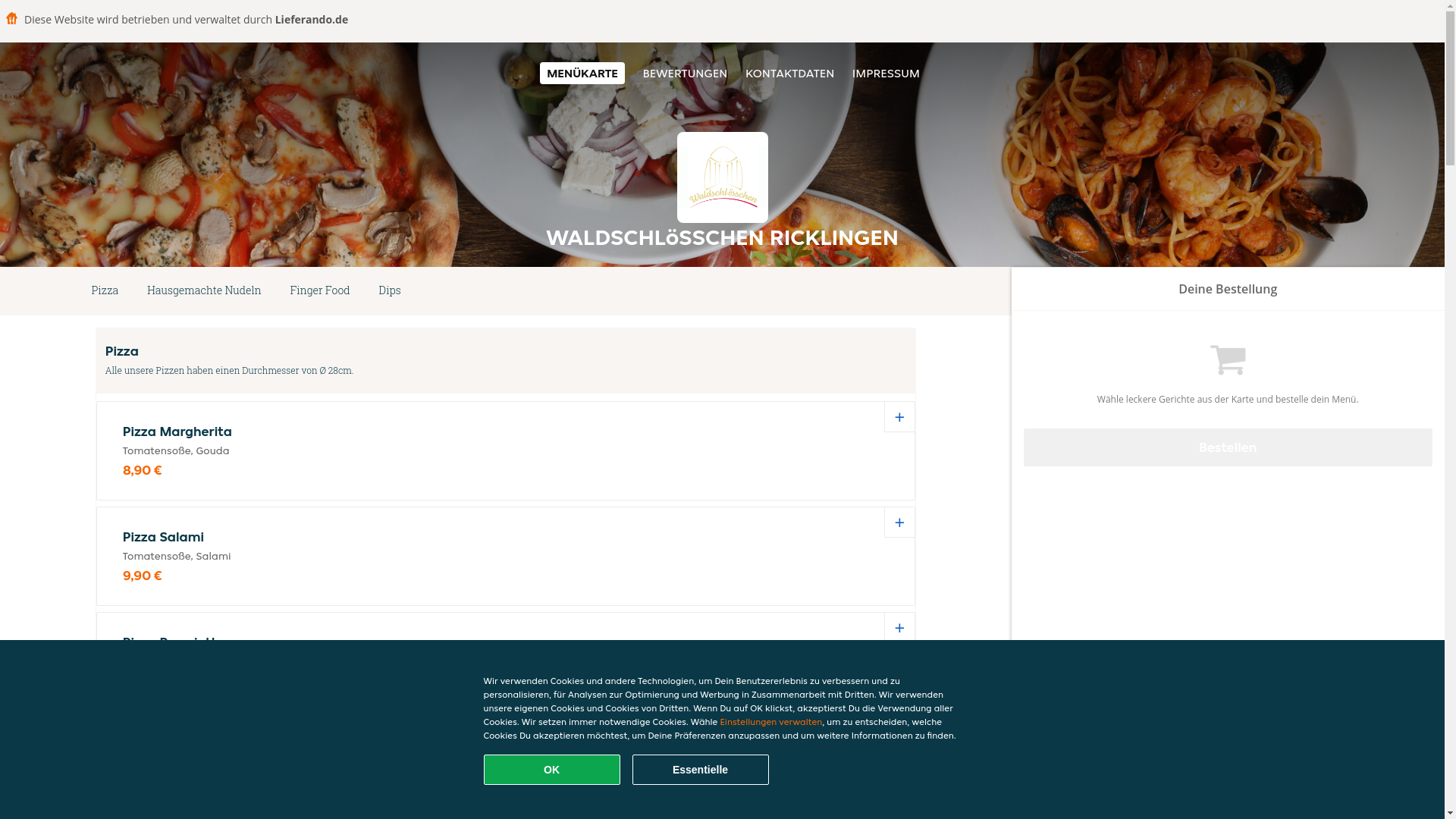 website screenshot of https://waldschlosschenricklingen-hannover.de/