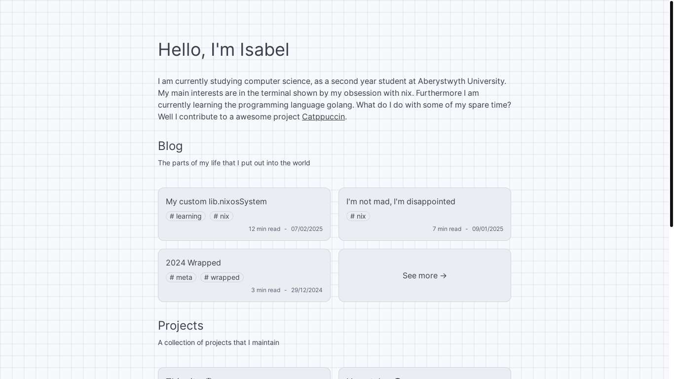 website screenshot of http://isabelroses.com/
