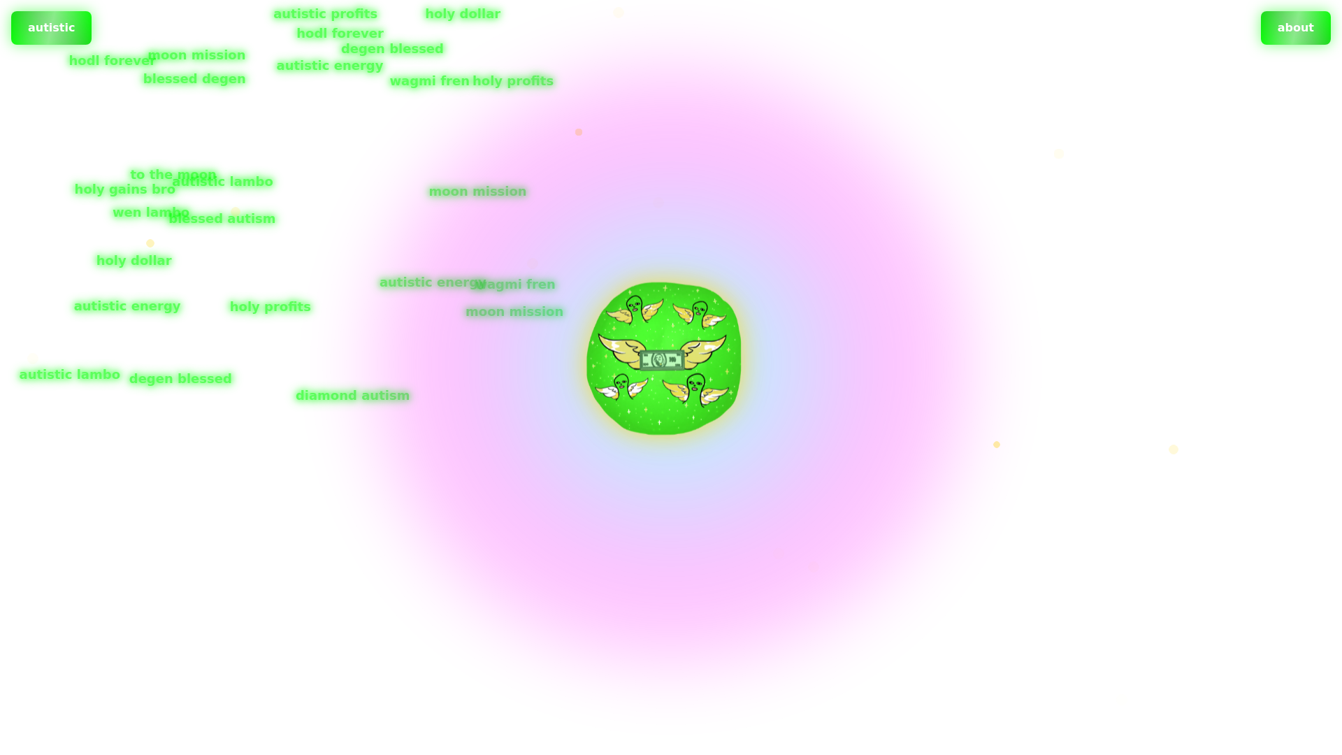 website screenshot of https://holyautisticdollar.org/