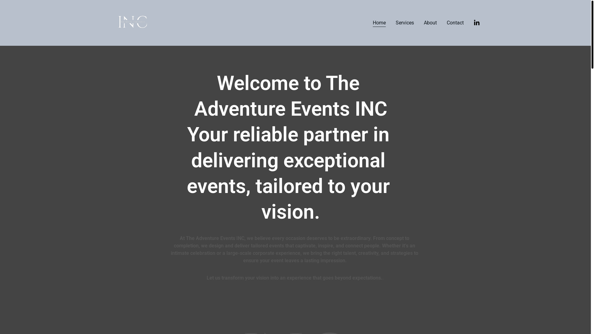 website screenshot of https://theadventureeventsinc.com/