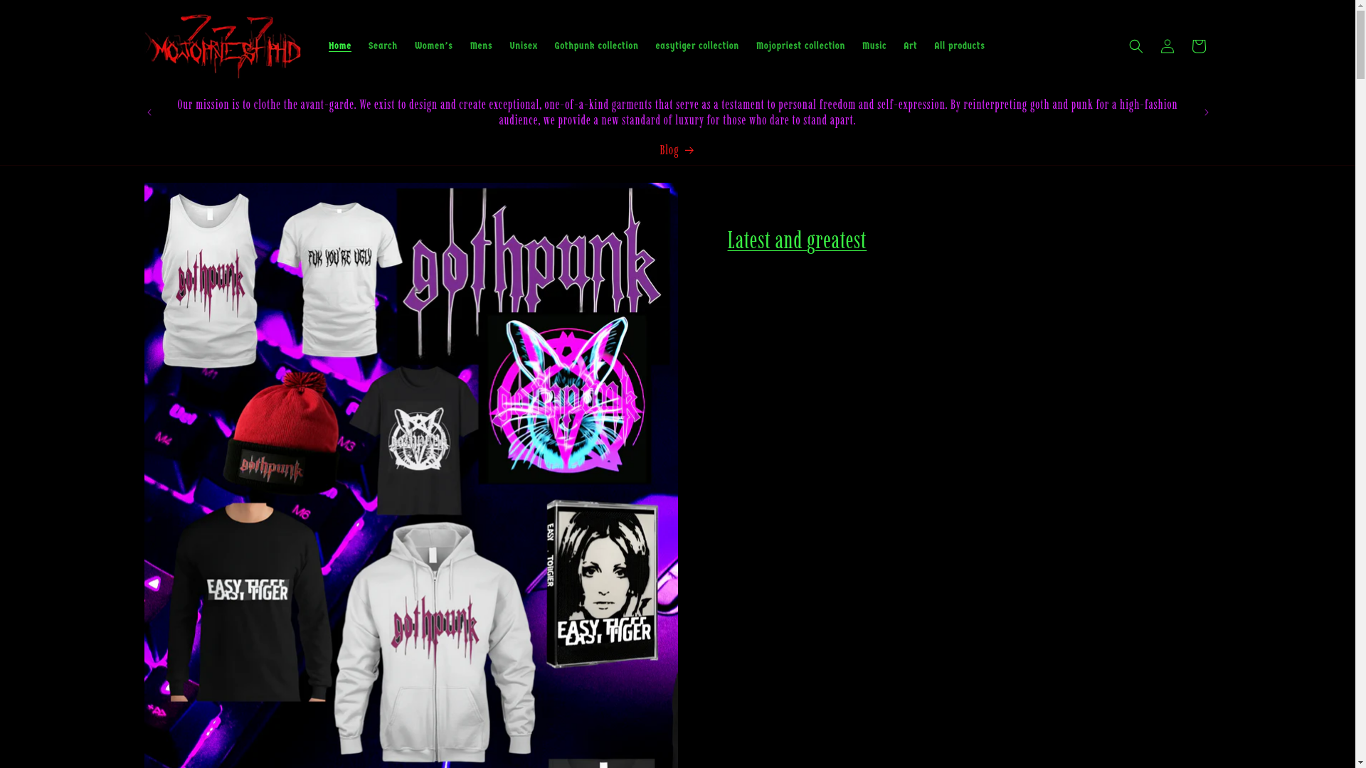 website screenshot of https://gothpunk.store/