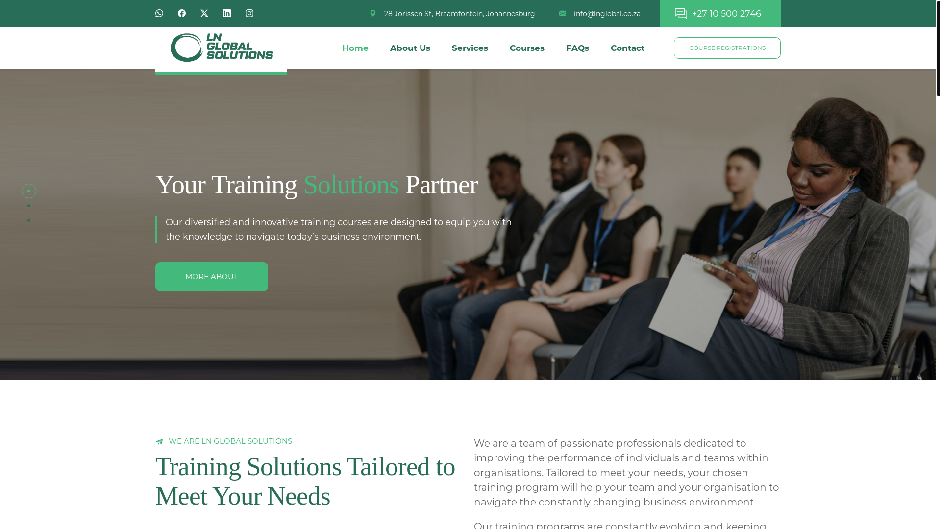 website screenshot of http://www.lnglobal.co.za