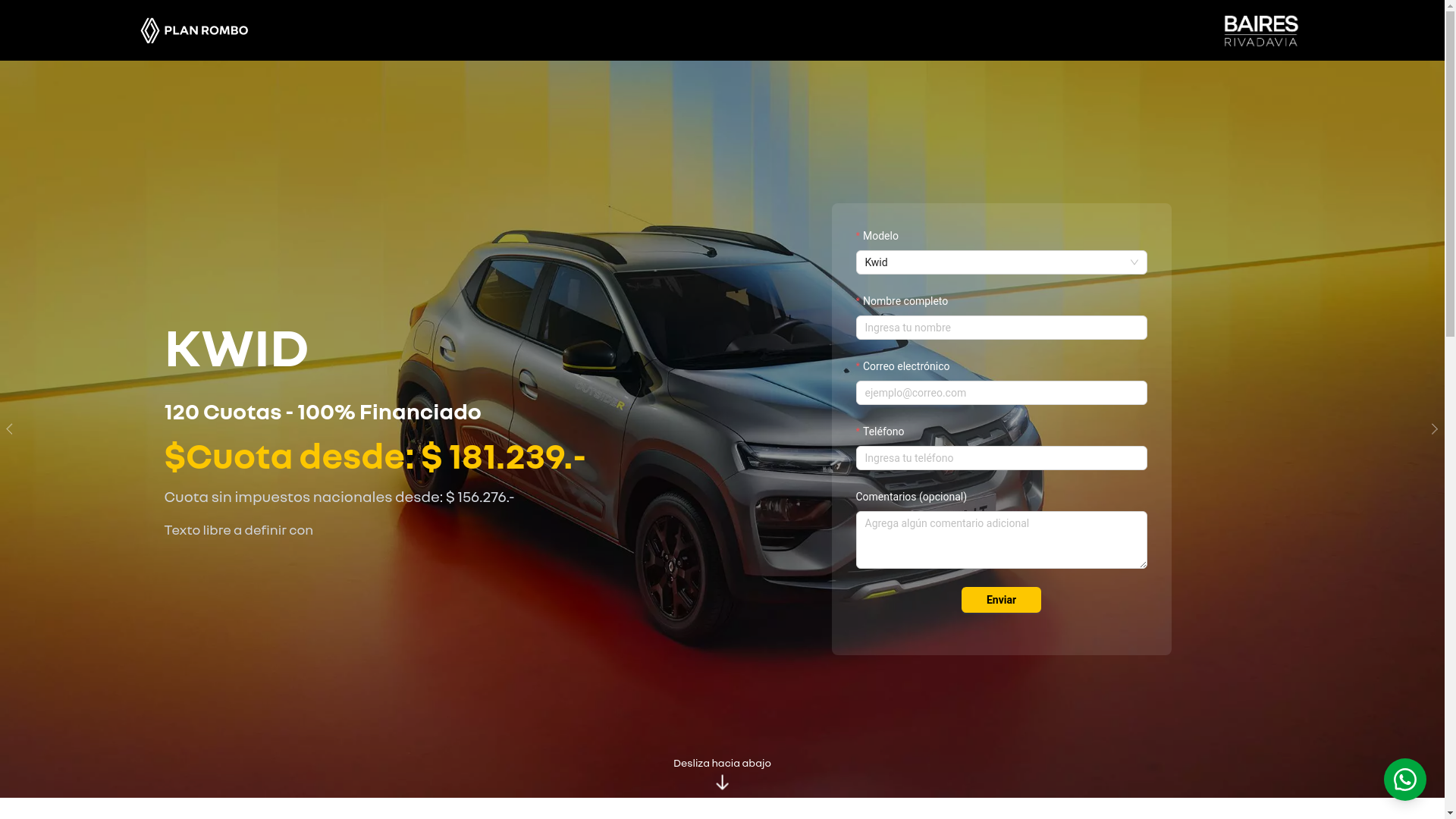 website screenshot of https://bairesrivadavia0km.com.ar/