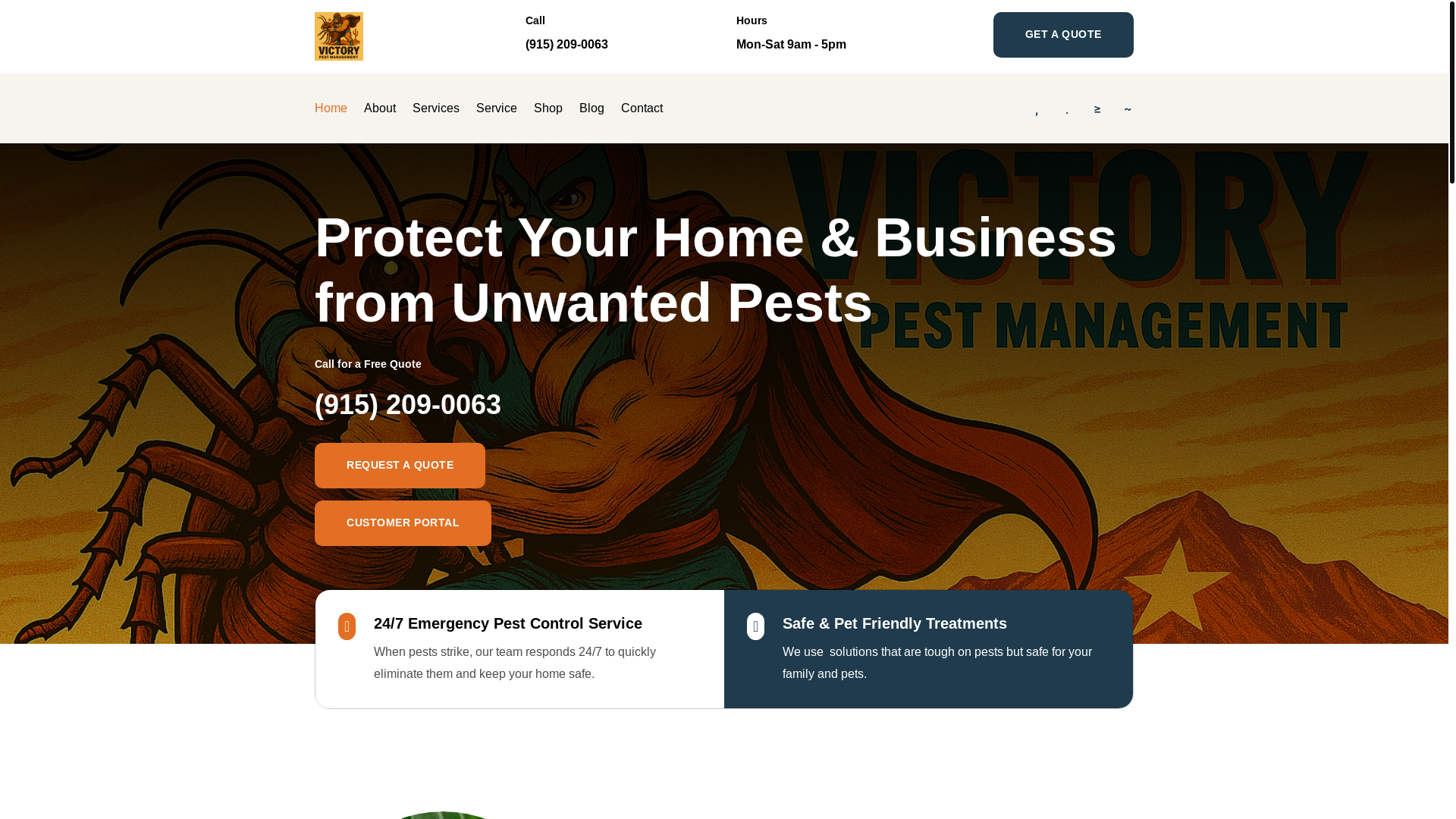 website screenshot of https://victory-pest.com/