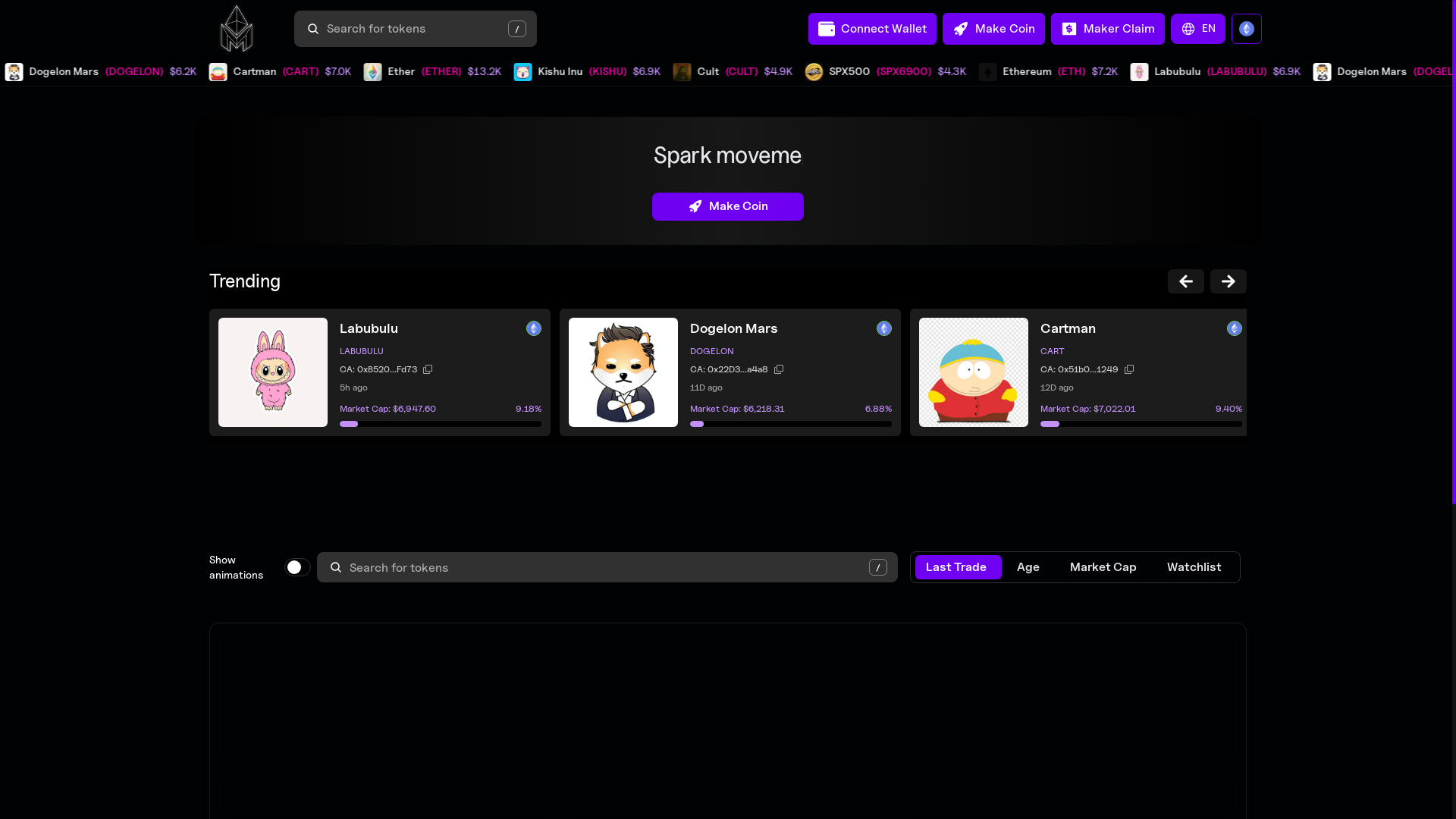 website screenshot of https://makether-staging.pages.dev/