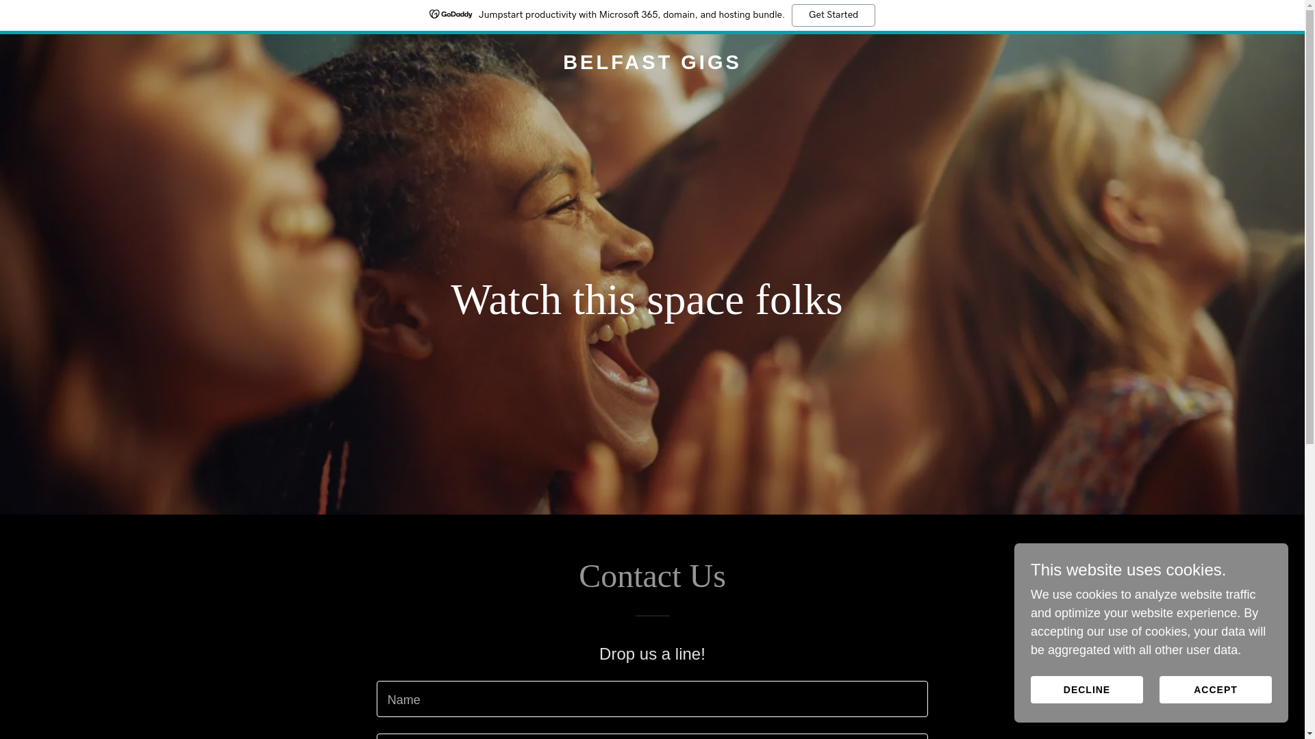 website screenshot of https://belfastgigs.com/