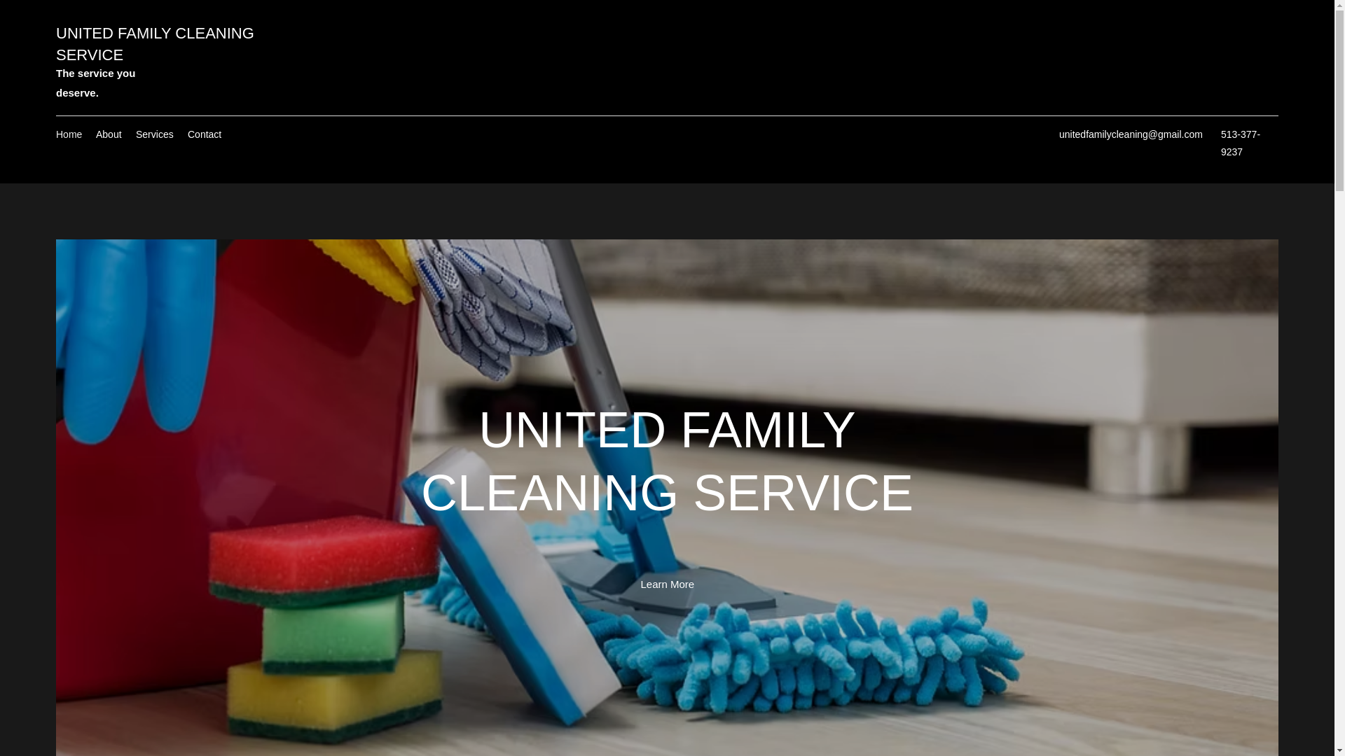 website screenshot of https://unitedfamilycleaning1.com/