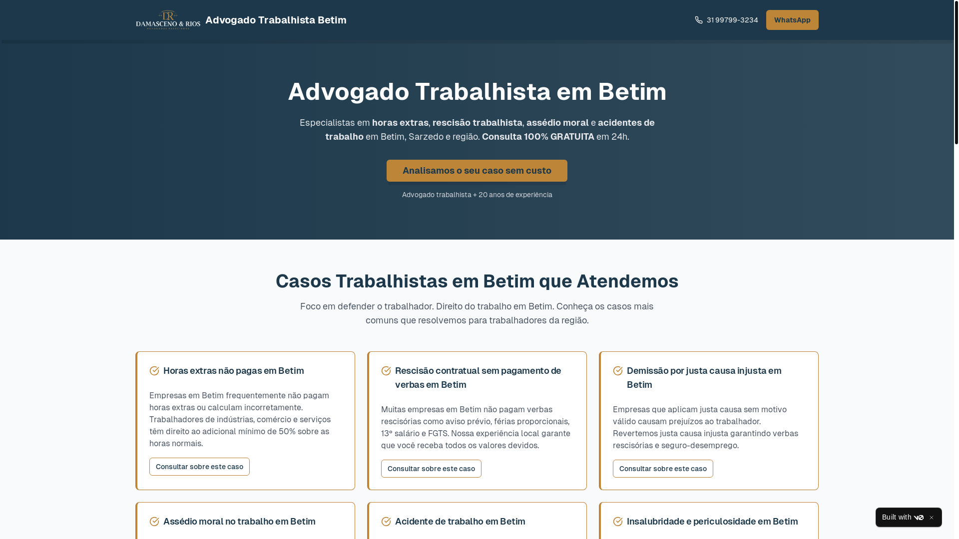 website screenshot of https://damascenoerios.com.br/