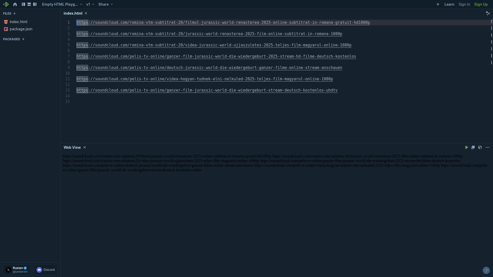 website screenshot of https://playcode.io/2451584