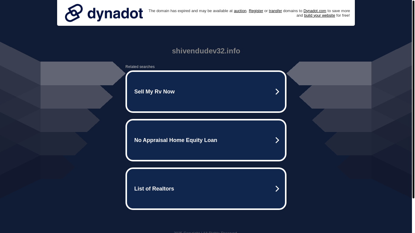 website screenshot of https://shivendudev32.info/