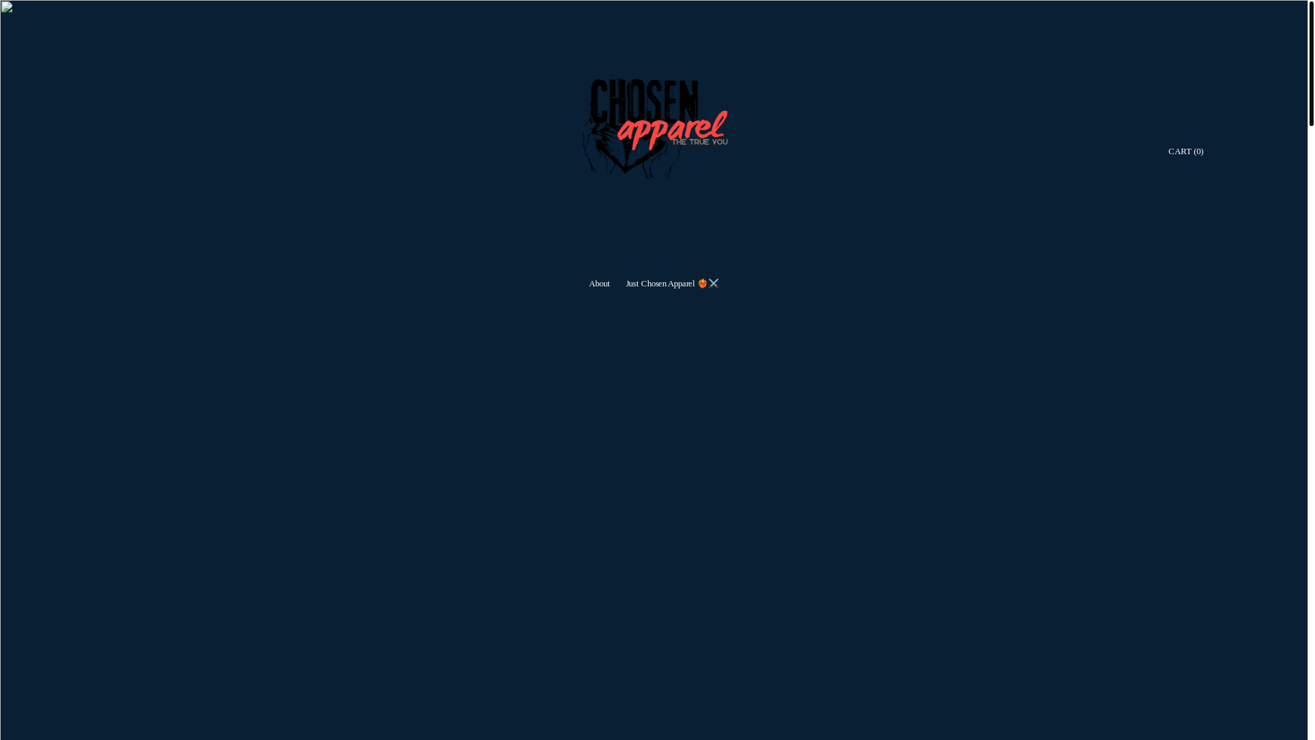 website screenshot of https://justchosenapparel.store/