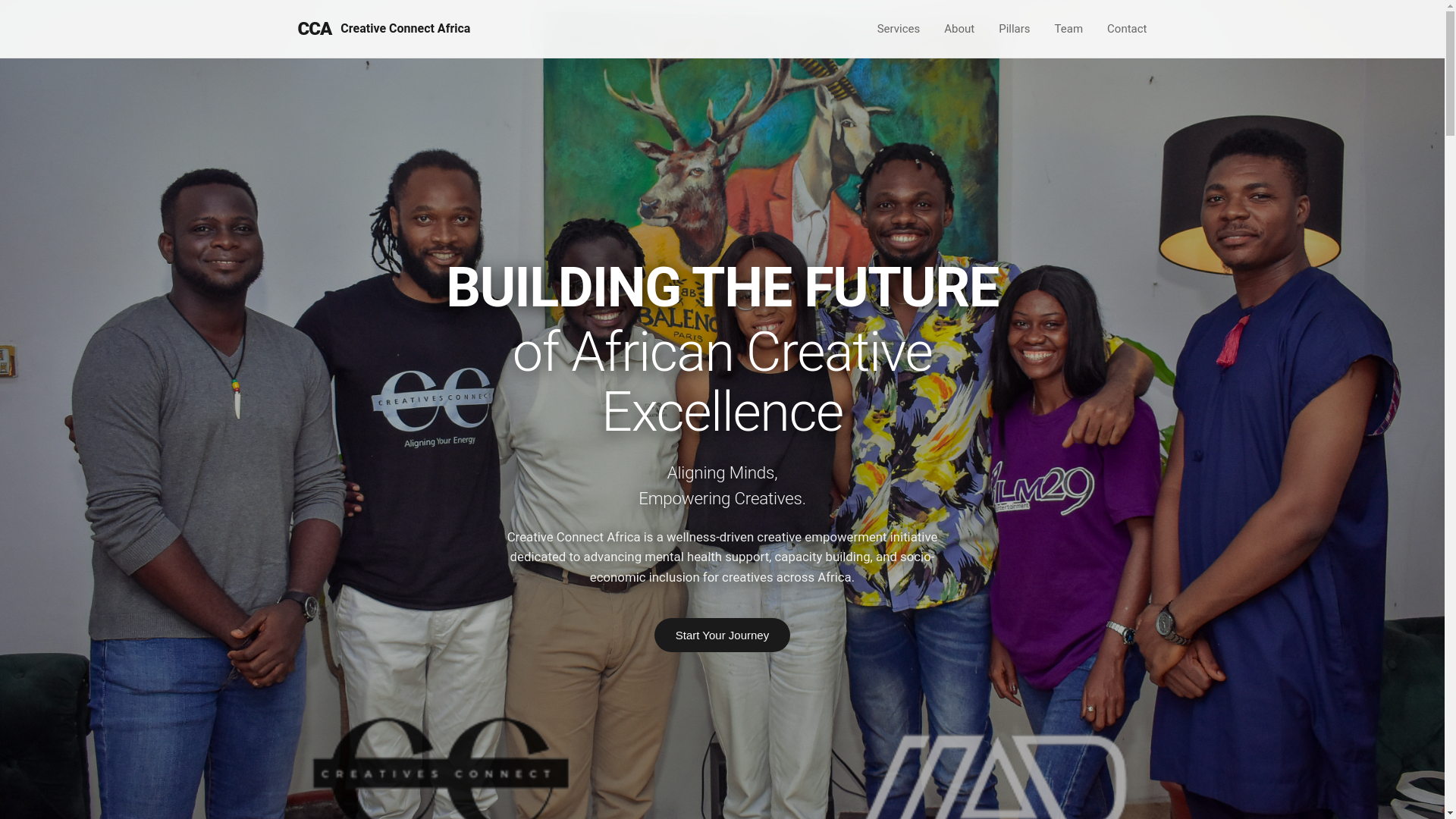 website screenshot of https://creativeconnect.africa/