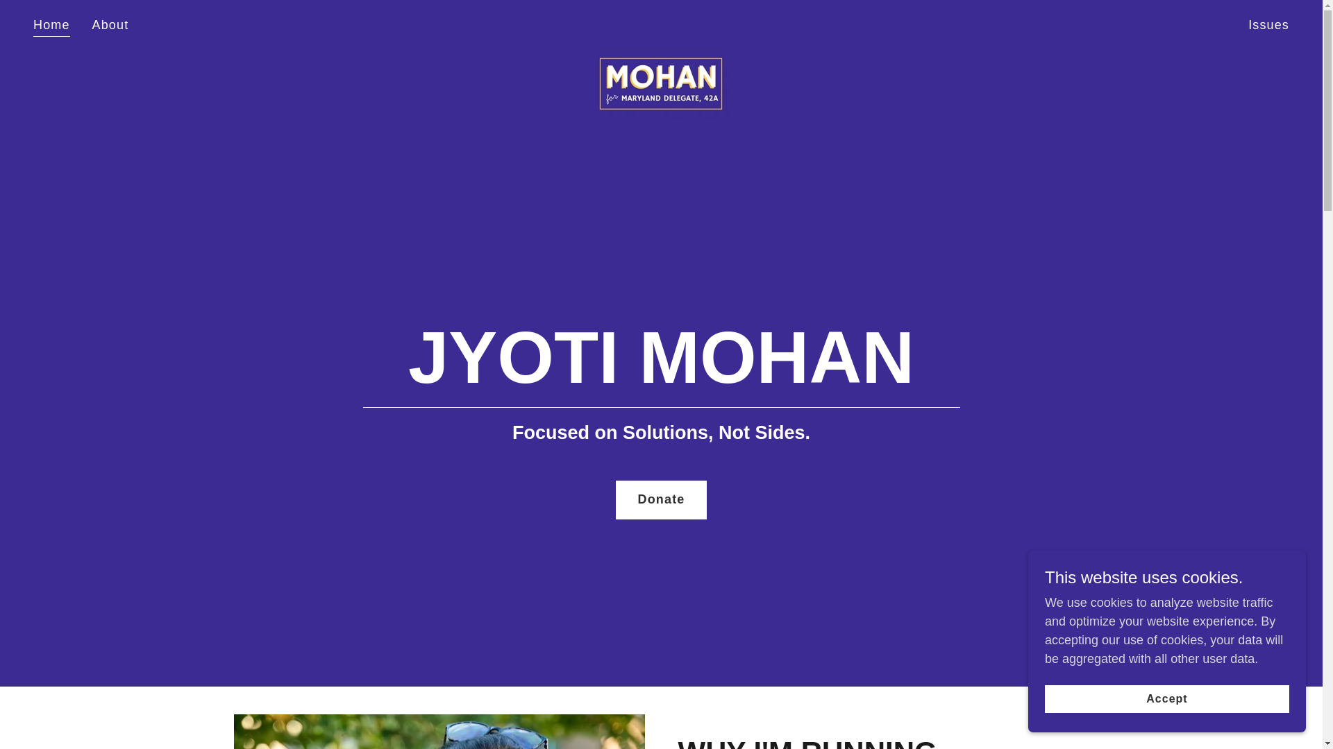 website screenshot of https://mohan4maryland.com/