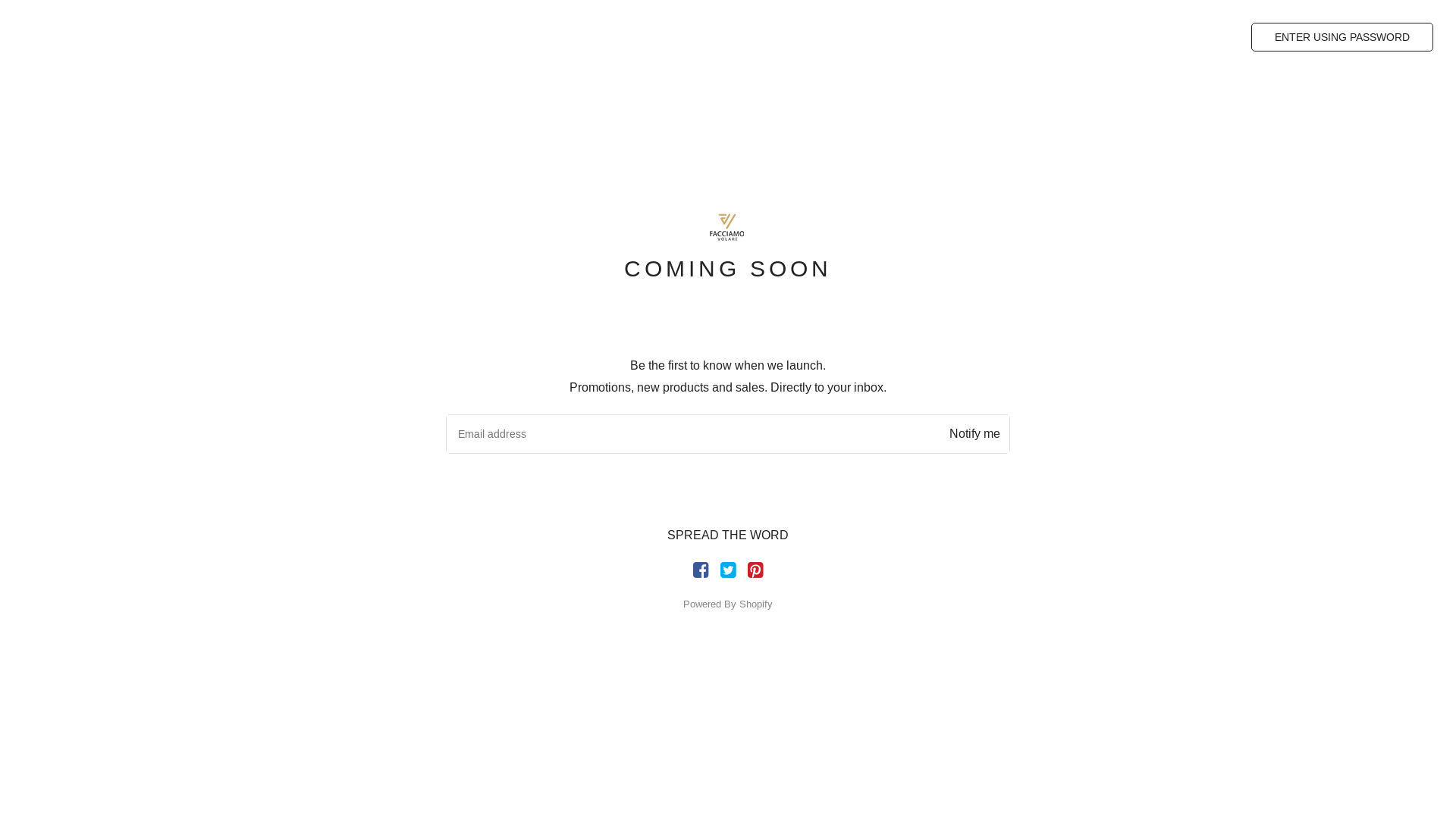 website screenshot of https://facciamovolarelimited.com/